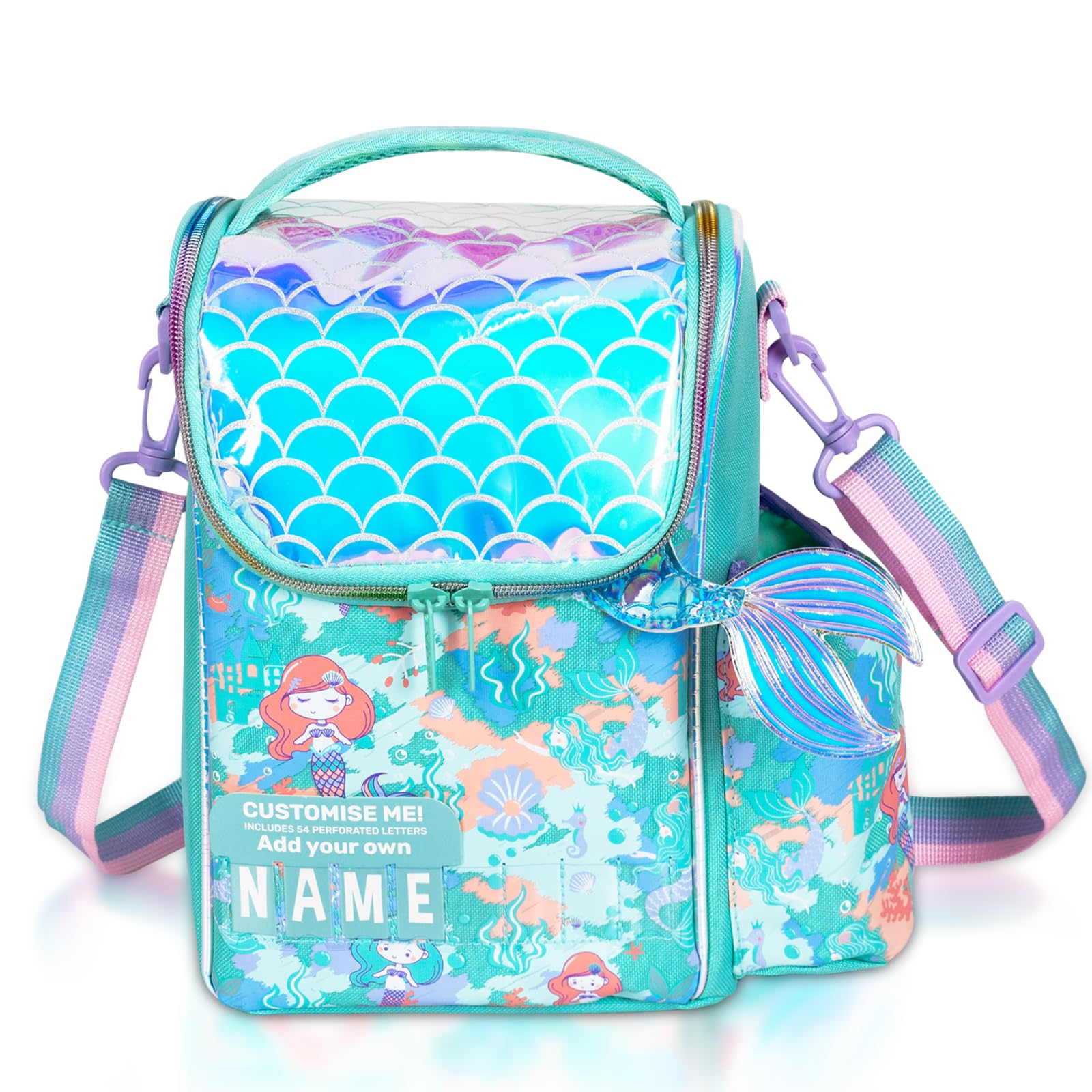PLUSPOINT Insulated Kids Lunch Bags for Boys and Girls - Multicolor Design | Travel Friendly & School Lunch Box Bag for Teens & Toddlers | Adjustable Strap & Bottle Holder | Ideal Gift for Children (B0DH7YDTMB) Amazon Price History, Amazon Price Tracker