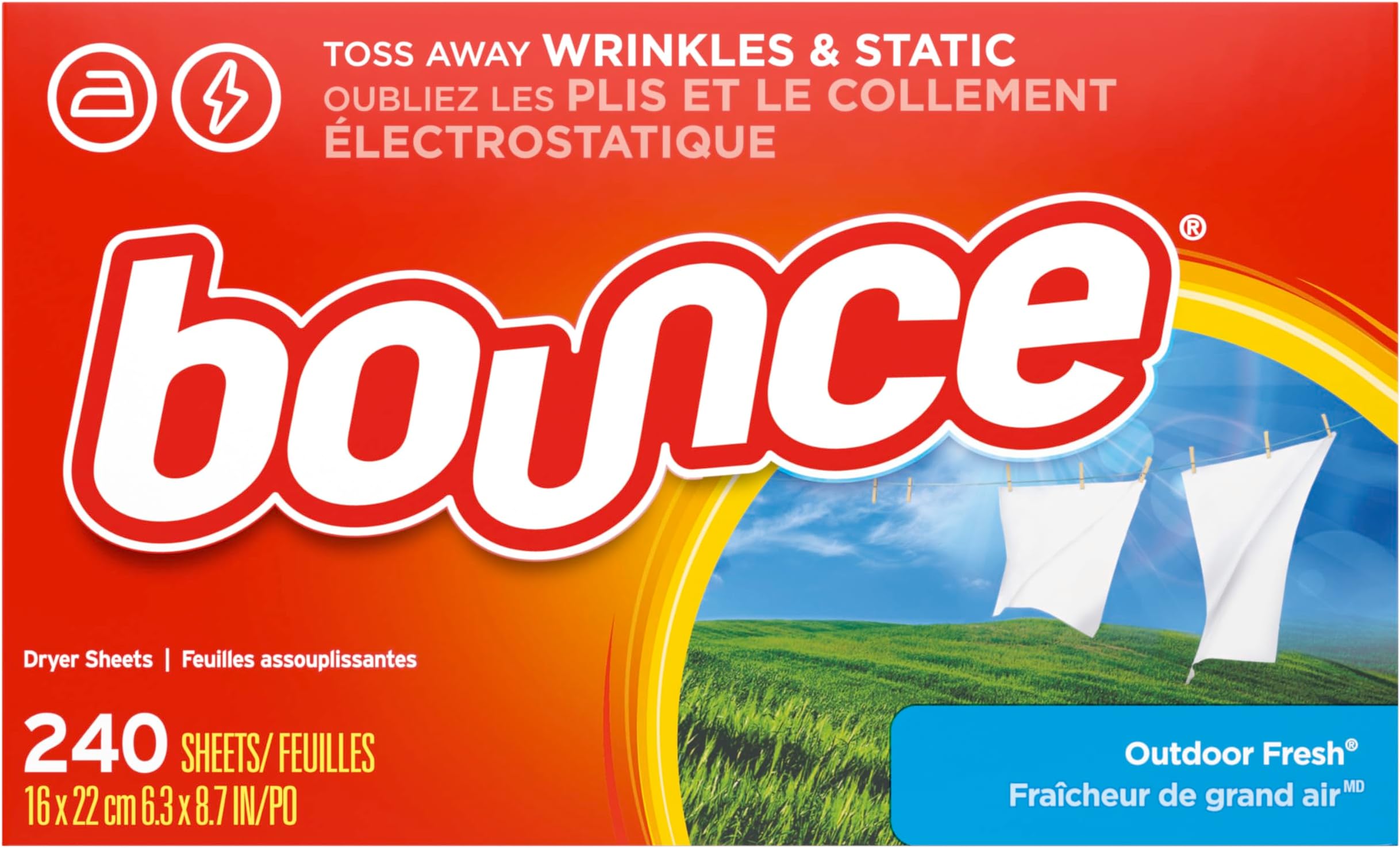 Fabric Softener Sheets, Outdoor Fresh Scent, 240 Count