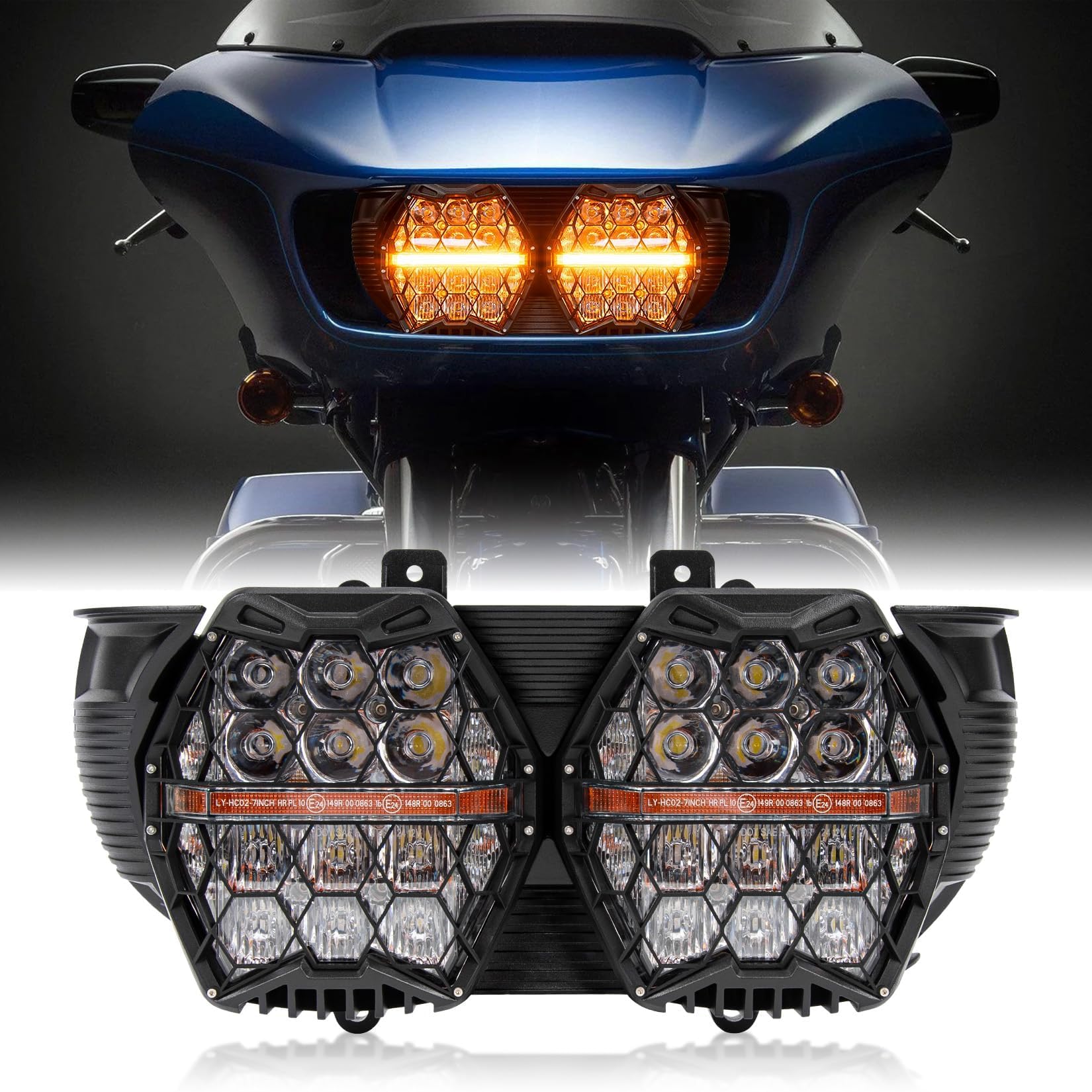 Amazon.com: PSLER 240W LED Motorcycle Headlight For Road Glide