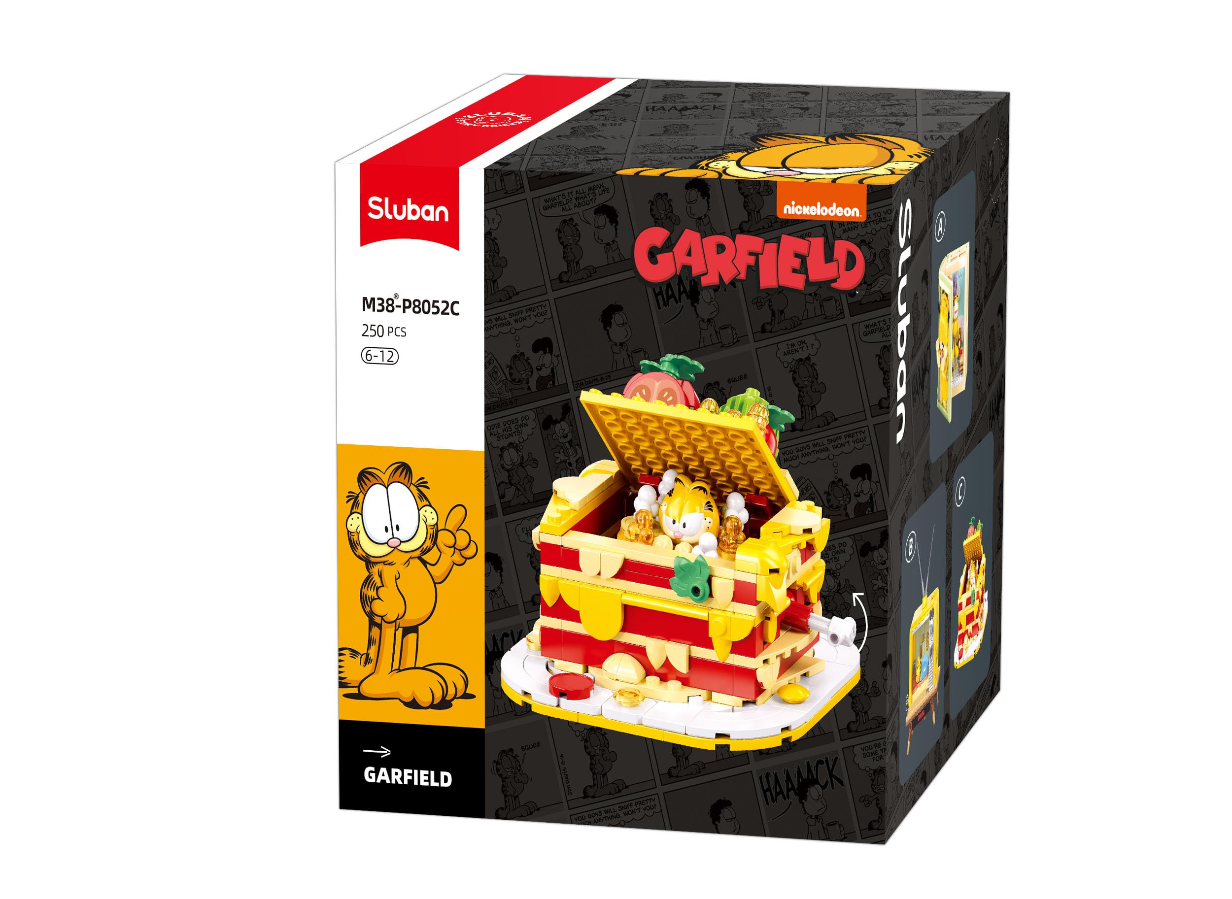 Sluban Garfield Lasagna Construction Game, 250 Pieces, Figure Included, 6-12 Years, M38-P8052C