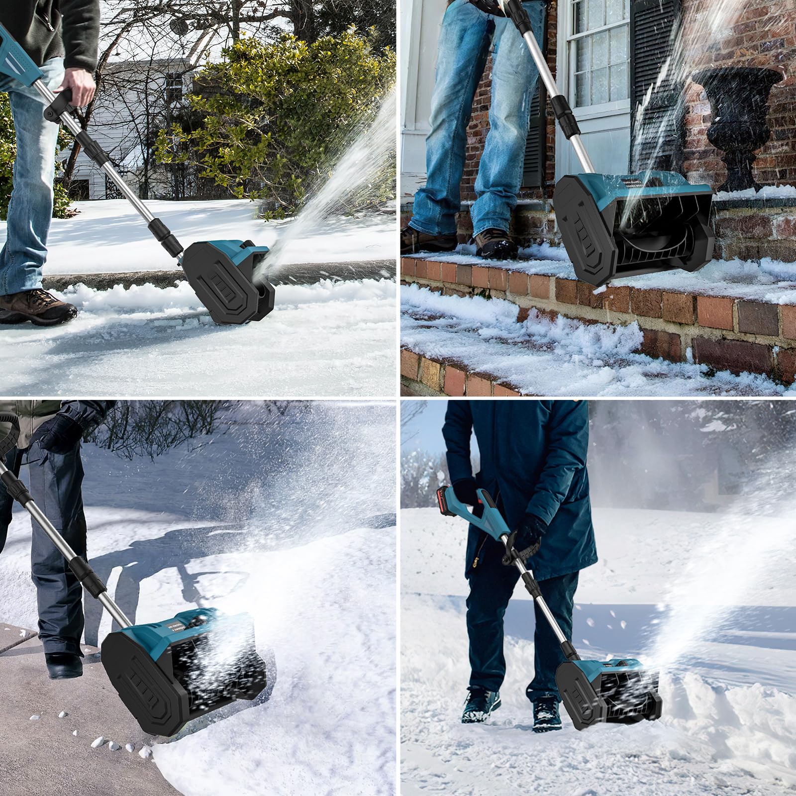 Chasse - Neige avec Batterie, Chasse - Neige Manuel électrique,Chasse - Neige Large 33CM, Petit Outil De Chasse - Neige Domestique,Outil De Chasse - Neige De Route (2 Battery)