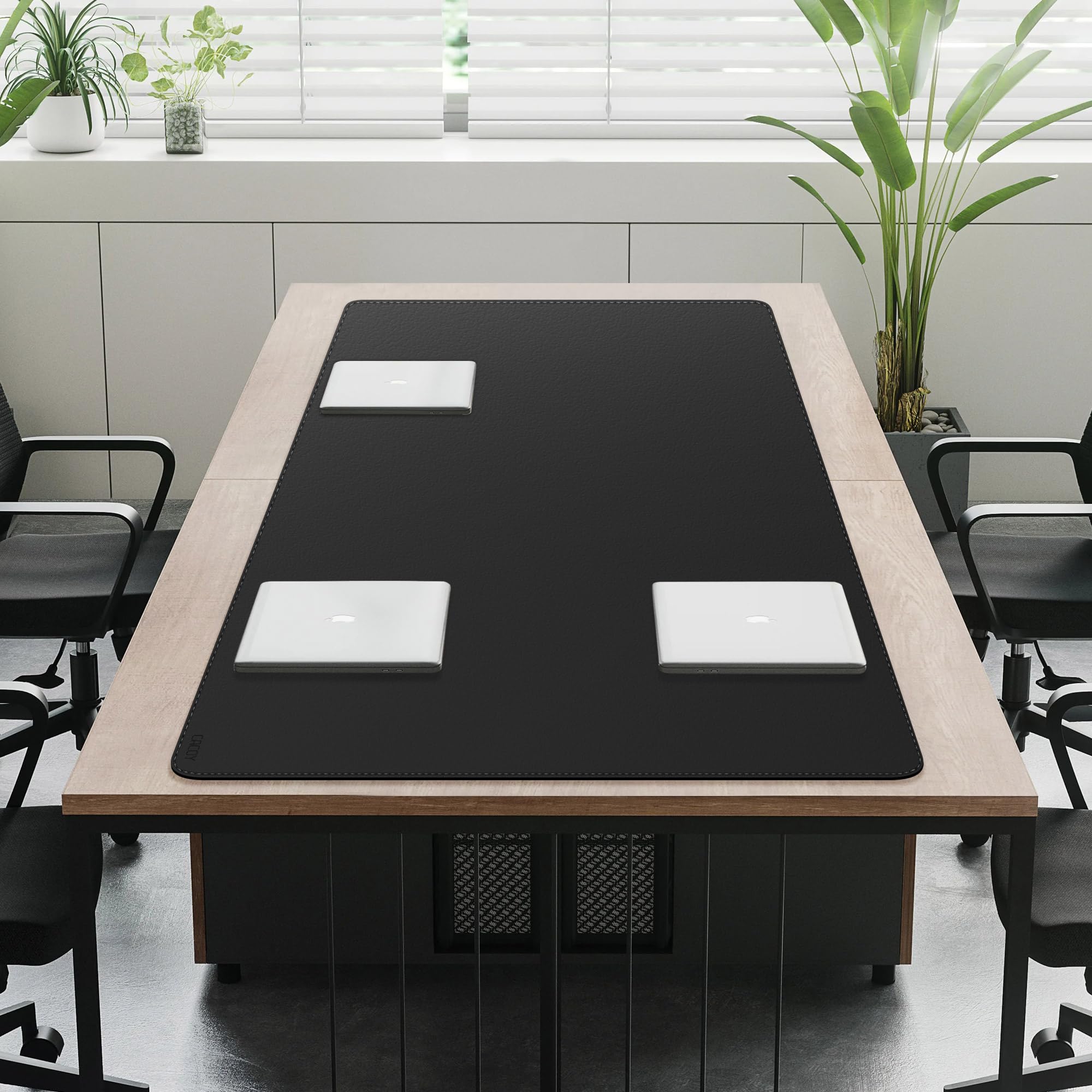 Cacoy 1900x700 mm Sottomano da Tappeto da Ufficio in Pelle PU, Protezione Tappetino da Tavolo Pad, Tappetino per mouse Grande, Tappetino da scrivania Impermeabile per Ufficio e Casa (Nero)