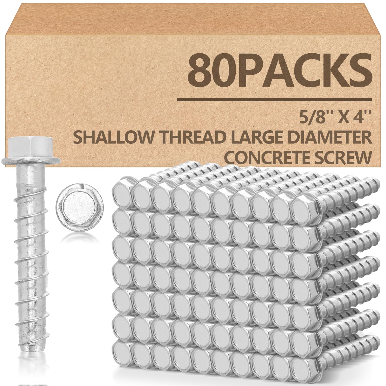 Concrete Anchors & Screws - 50 Pack -18 Concrete Anchors & Screws - 50 Pack -18