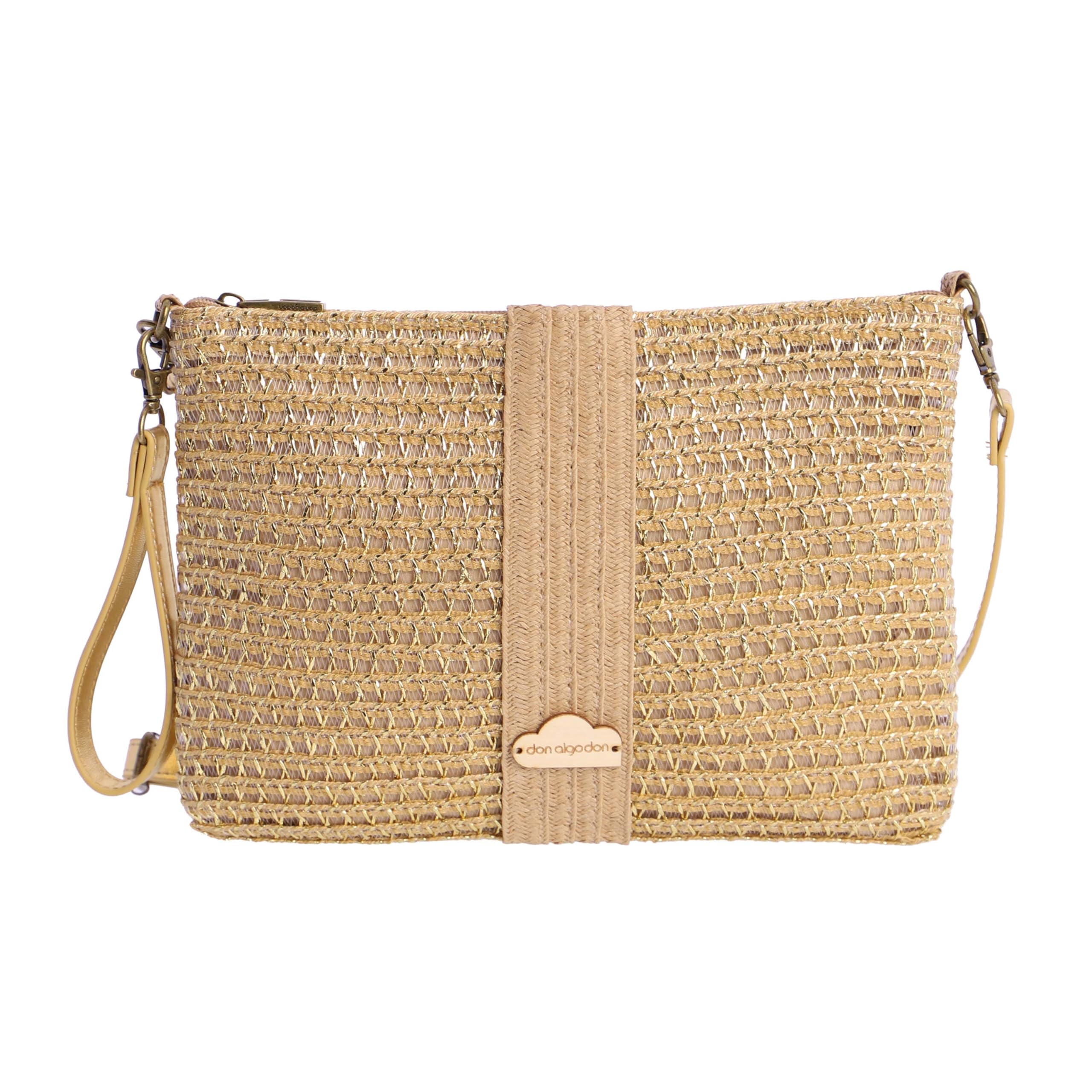 DON ALGODON Bolso bandolera mujer - Bolso playa mujer - Bolso mujer verano - Bolso rafia mujer - Bolsa playa para mujer - Bolso mimbre mujer hecho a mano ideal para la playa, Elvas
