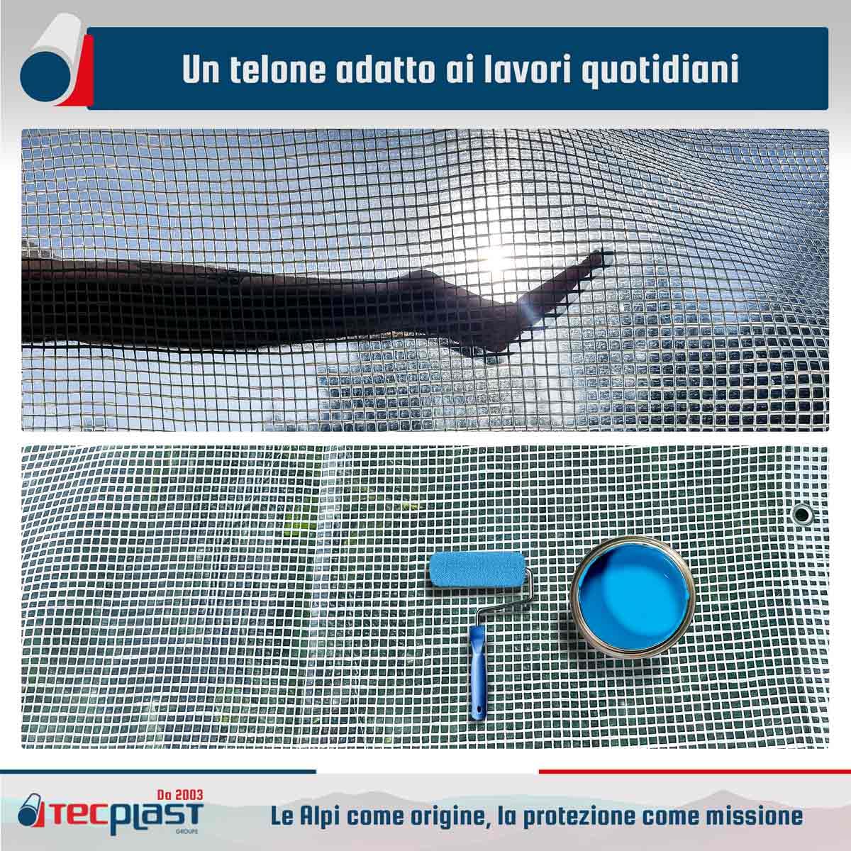 Telo di protezione Pittura 4x10 m - TECPLAST - TR170PE - Telo Trasparente Rinforzato - Alta Qualità - Telo protettivo Vernice per pavimenti e mobili