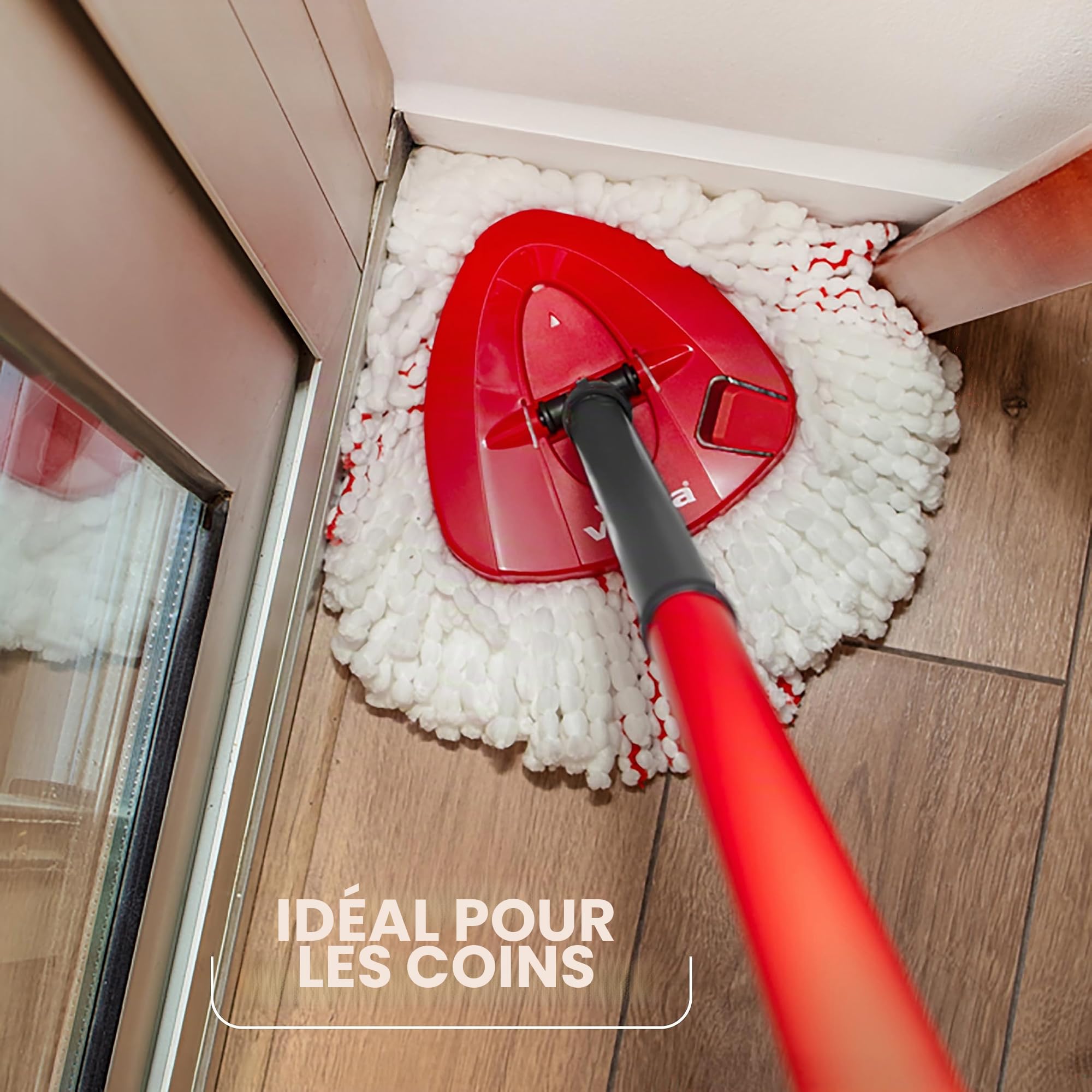 Vileda Ensemble Balai et Seau pour Les sols Turbo avec essoreur actionné par pédale | Manche télescopique 65-131 cm | Tête de Balai en Microfibre | Nettoyage en Profondeur avec Un Minimum d’Efforts