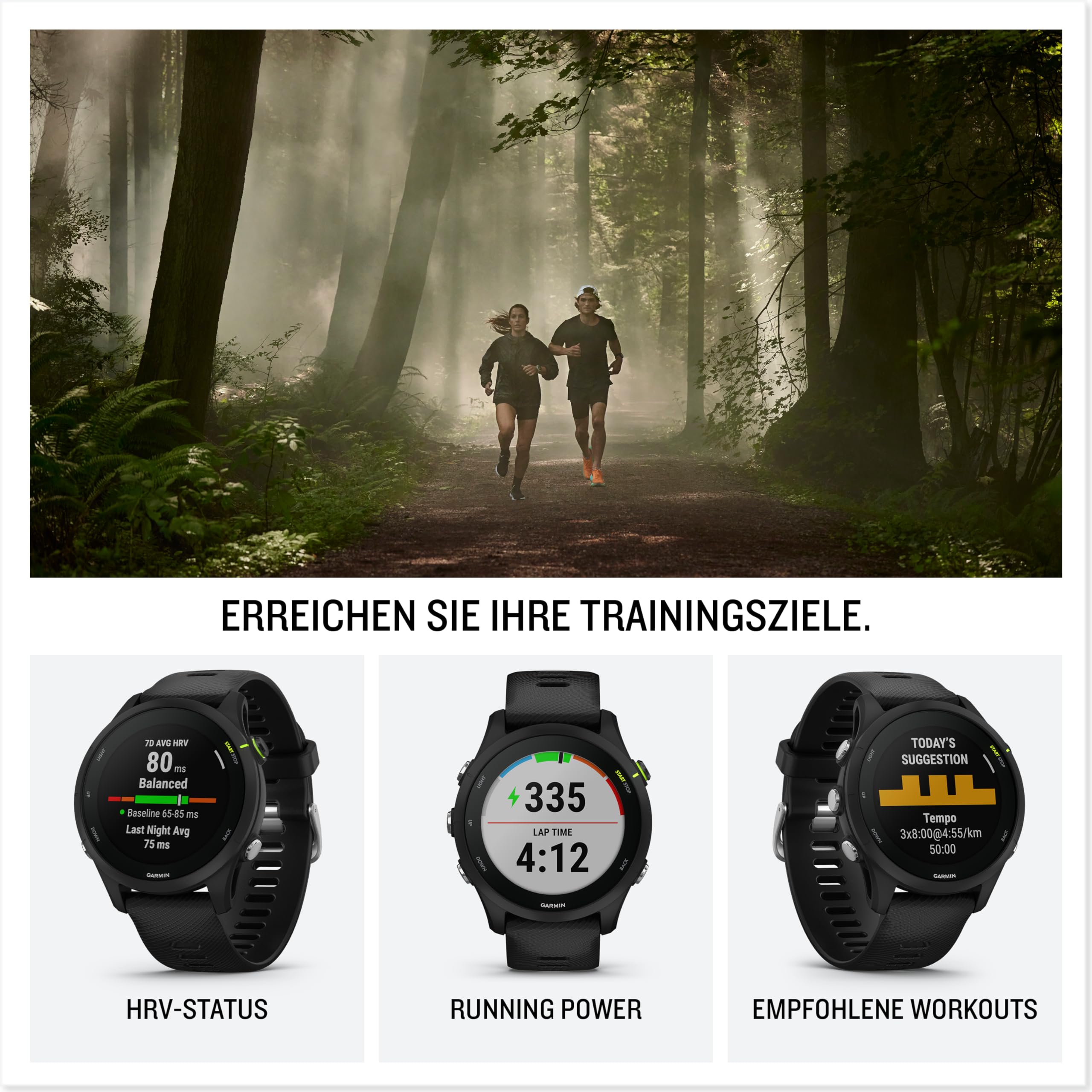 Garmin Forerunner 255S Music – GPS-Laufuhr mit individuellen Trainingsplänen, speziellen Lauffunktionen und detaillierter Trainingsanalyse. 1,1“ & 1,3" Farbdisplay, Akkulaufzeit bis zu 14 Tage