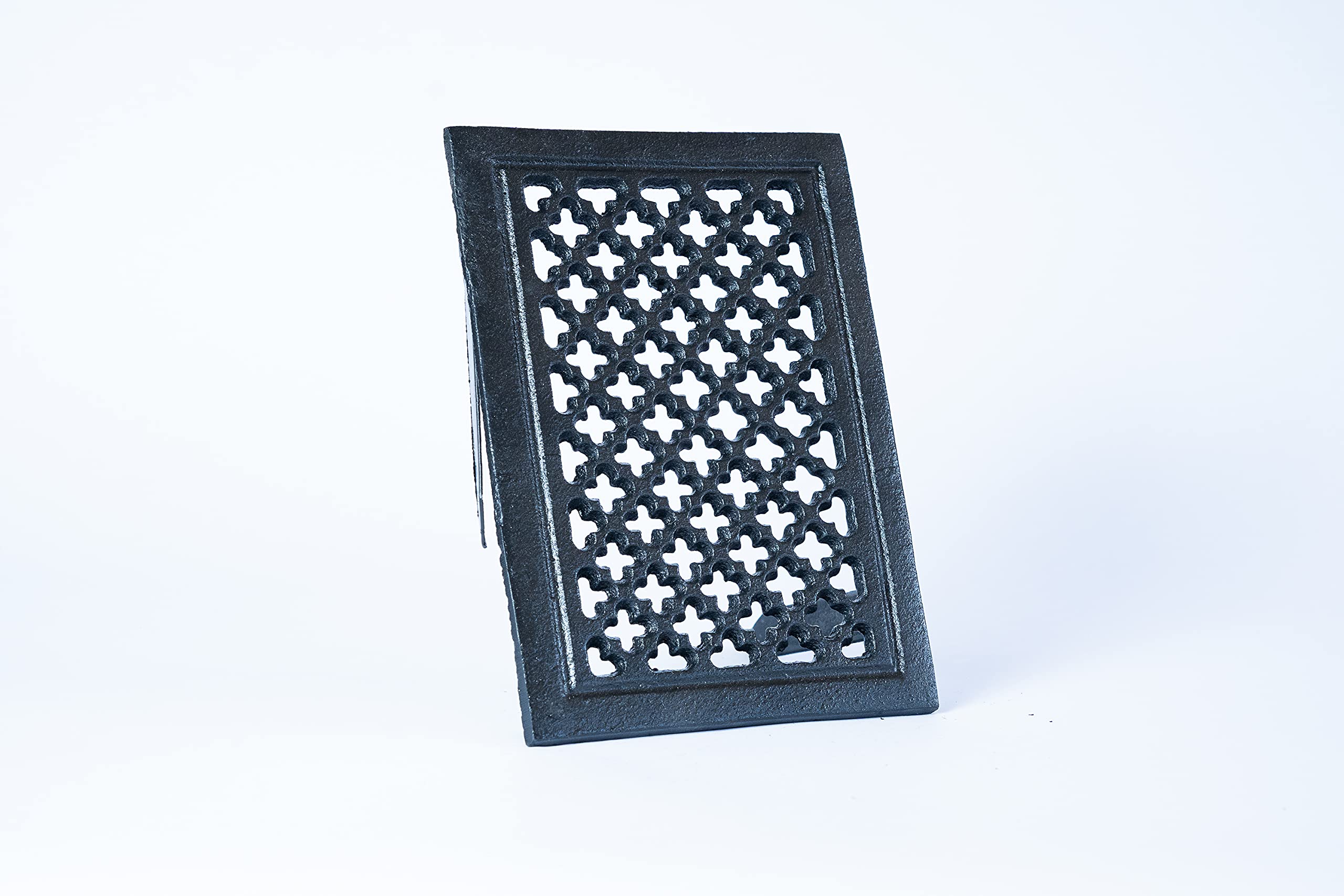 Euro Sezam - Rejilla de ventilación de hierro fundido - 210 mm x 145 mm - Color resistente al calor - Color negro