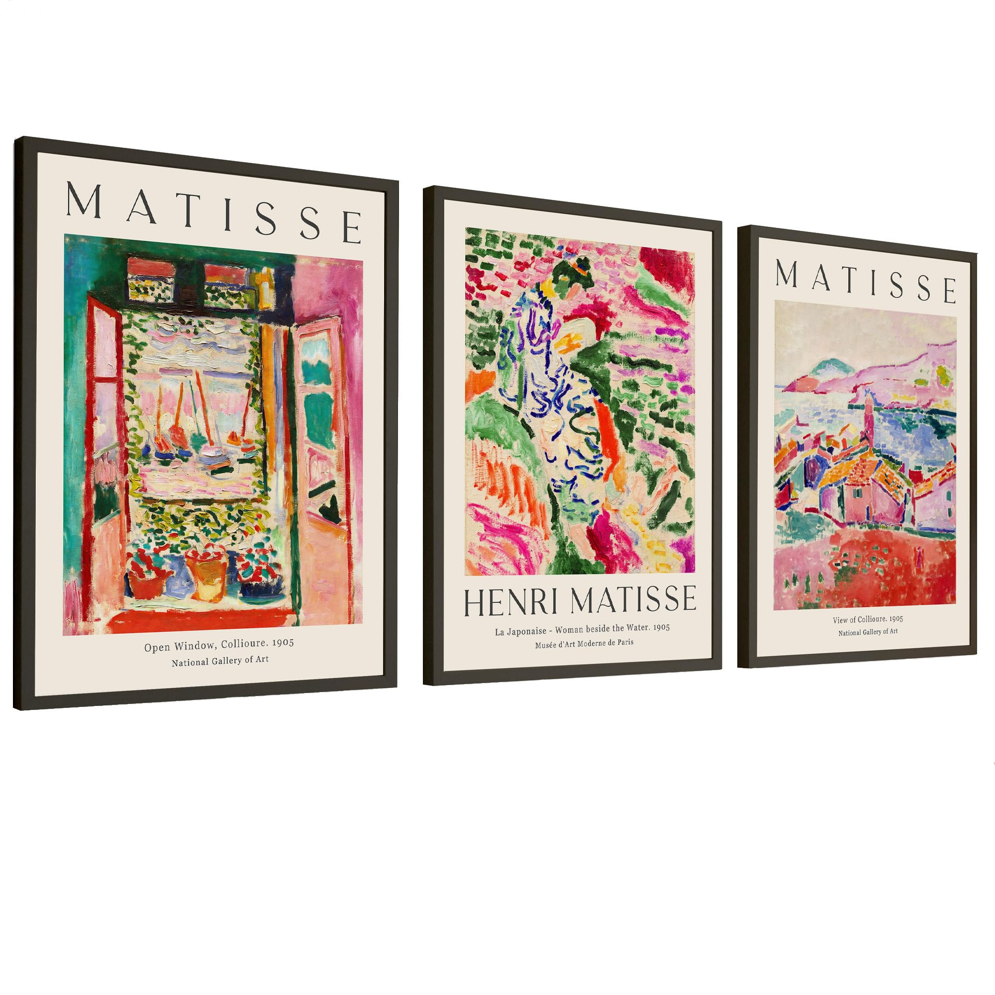 Henri Matisse Art Prints Set of 3 (Unframed) – Vibrant Modern Wall Art Decor | Multiple Sizes | Famous Impressionist Paintings for Living Room, Bedroom, Office, Gallery Walls (A2 - 42.0 x 59.4 cm)