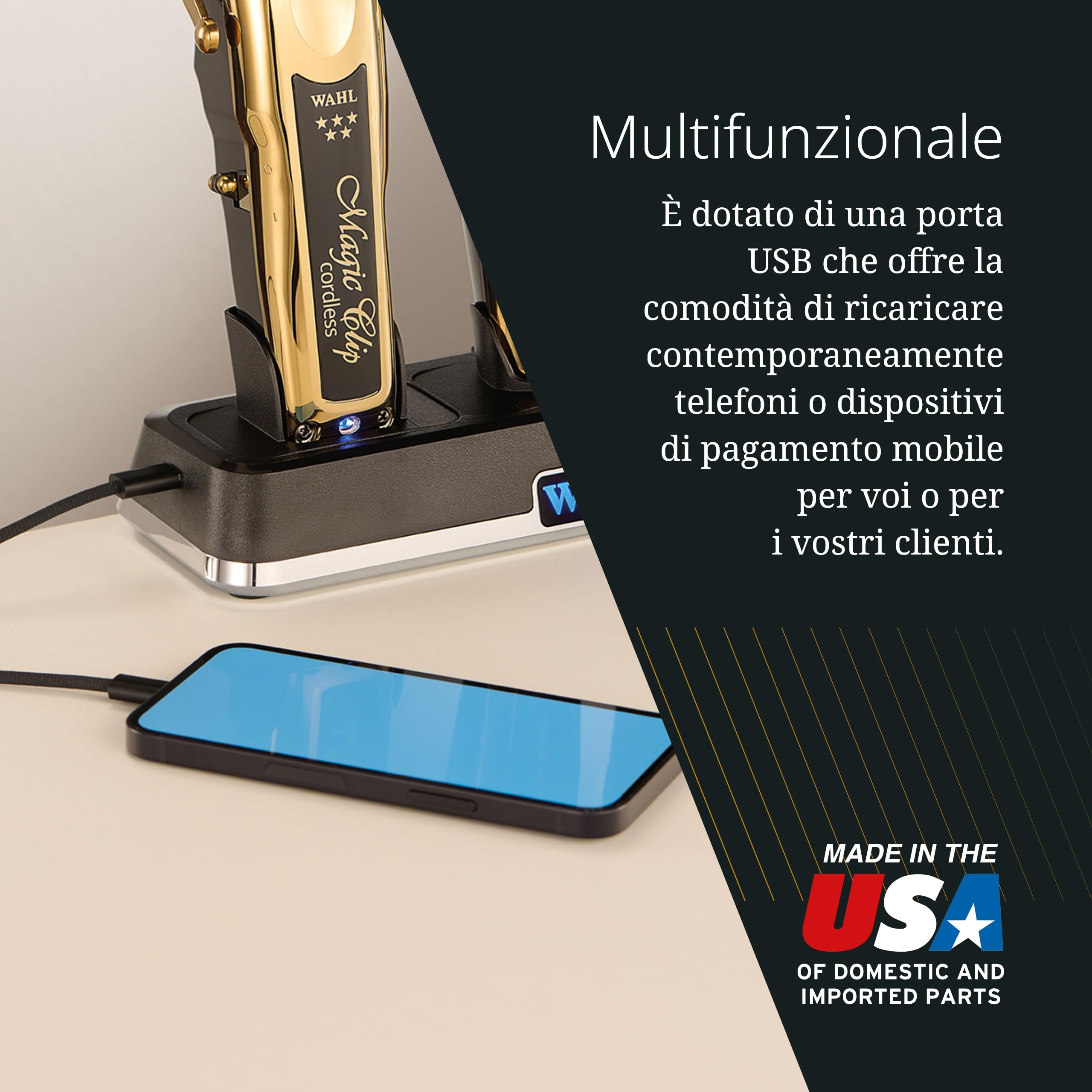 Wahl Power Station, Caricatore USB per Utensili Wahl e Dispositivi USB-C