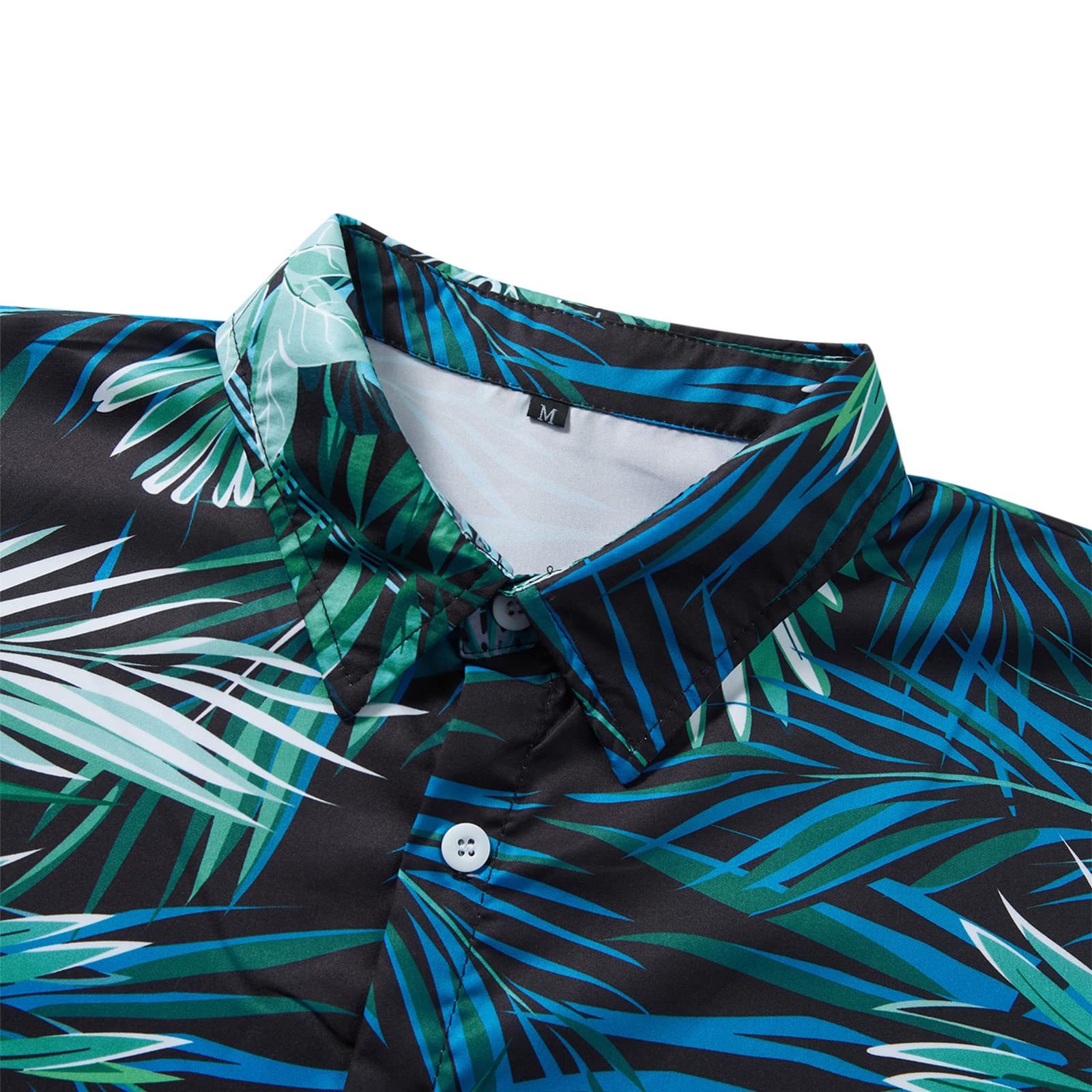 Loalirando Ensemble Hawaien Homme de 2 Pièces Chemise Imprimées à Manches Courtes + Shorts Assorti Taille Elastique