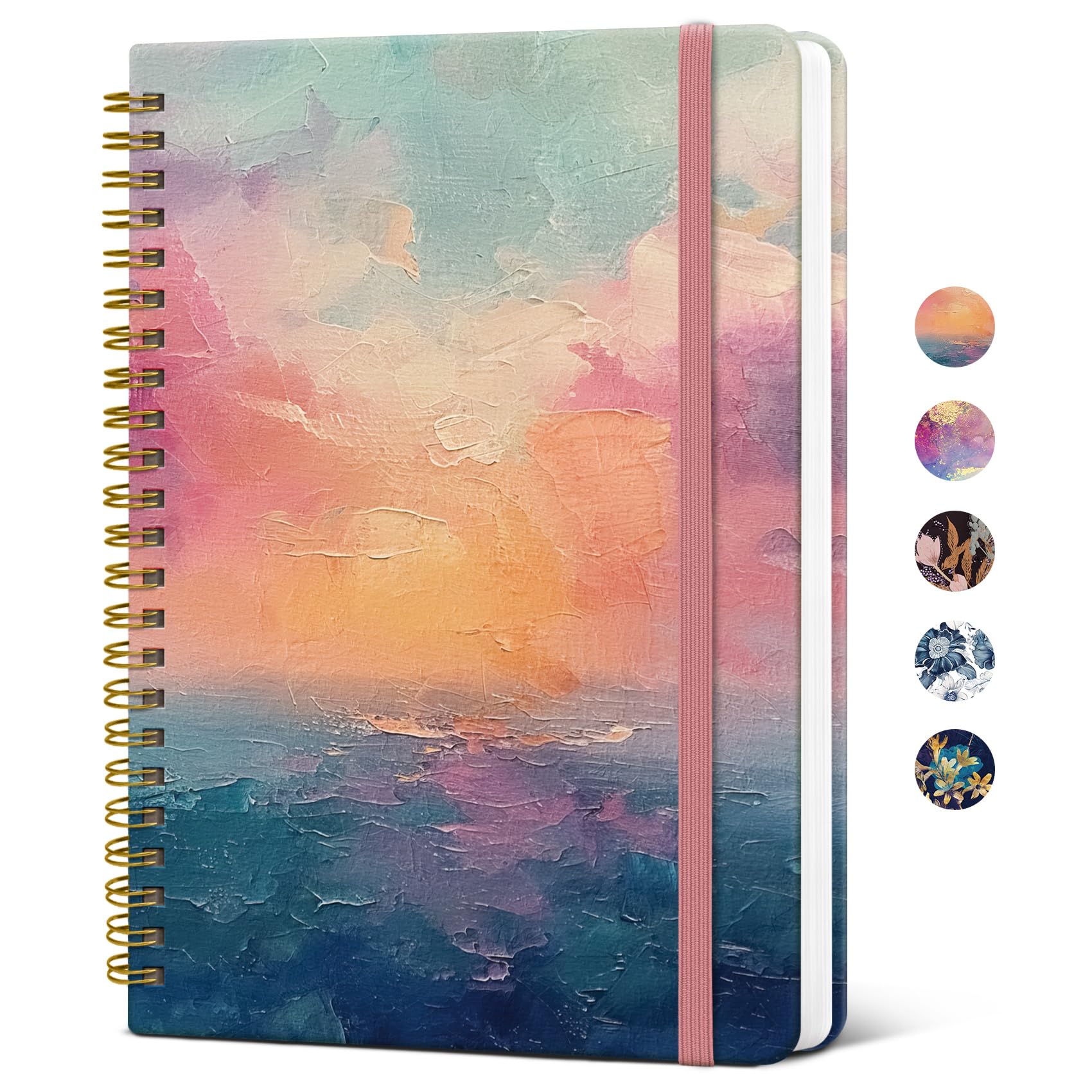 ZOTIA Lined Spiral Journal Notebook for Women, A5 College Ruled Journals for Writing, Hardcover Notebooks for Work, Note taking and Office School