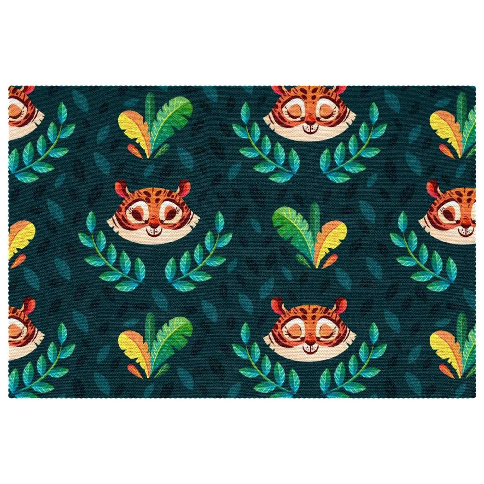 Sets de table tigre antidérapant résistant chaleur table manger x6