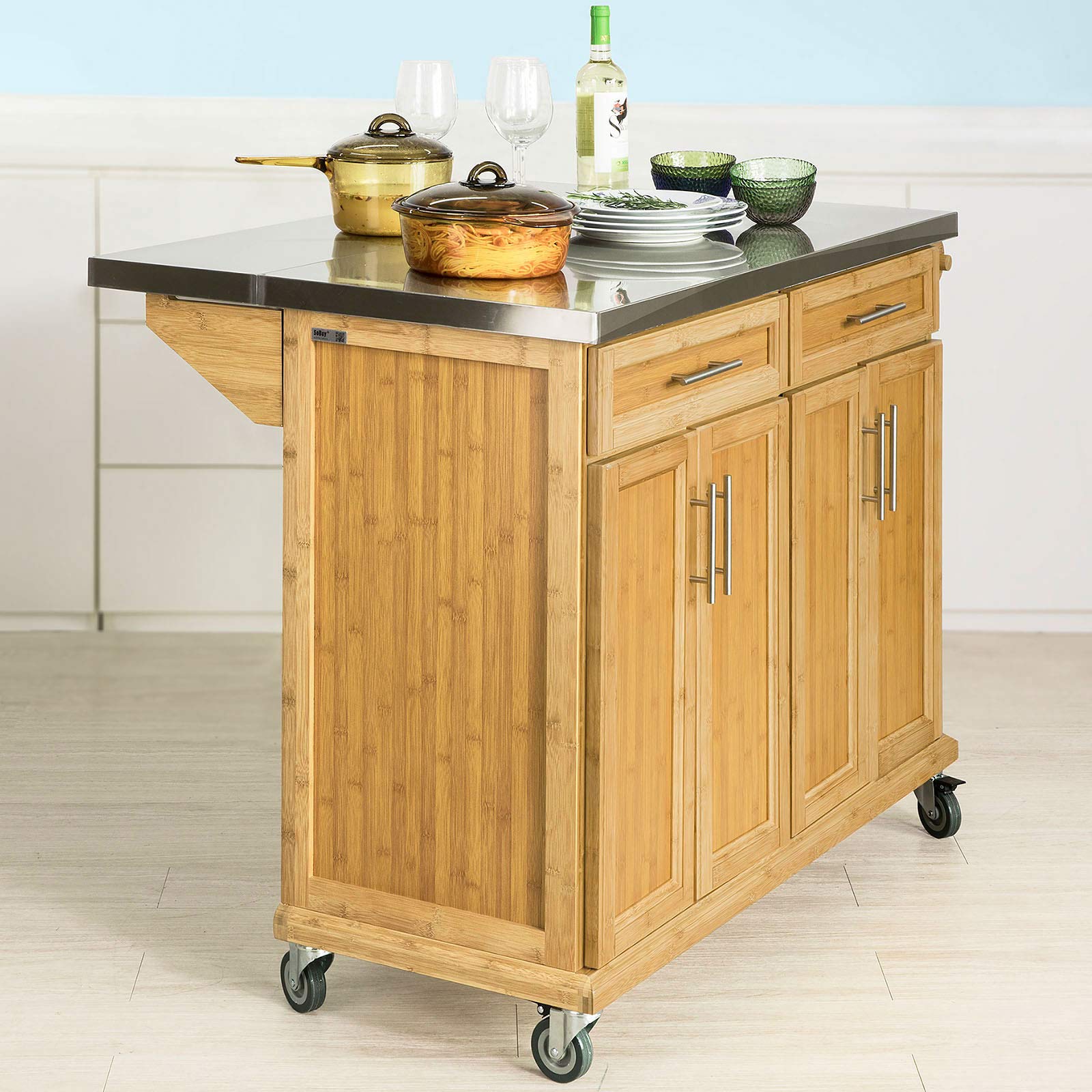 SoBuy® FKW69N, Extendable Kitchen Storage Trolley Kitchen