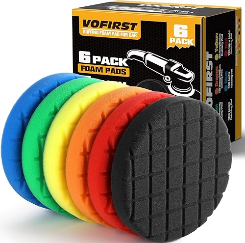 6 almohadillas de pulido para pulir, almohadillas de pulido de 5.5 pulgadas para pulidor, kit de almohadillas de esponja de pulido de reparación