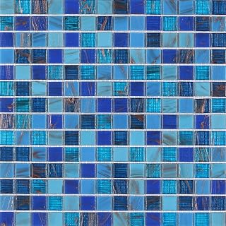 LSDECO Mosaic Tiles Backsplash, Pool Tile, Shower Tile, Glass Tiles, 12" x 12" Backsplash Tile for Kitchen Bathroom (Cobalt Blue Blend, 1 Sq.Ft)