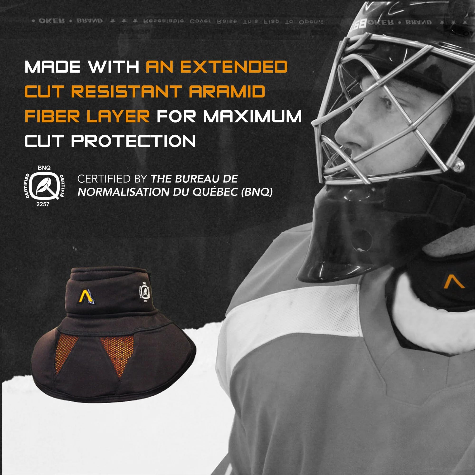 Aegis Interceptor G Hockey Goalie Neck Guard and Chest Protector, D30 Technology Impact Protection, High-Performace, Lightweight and Comfortable Neck Protection for Goalies