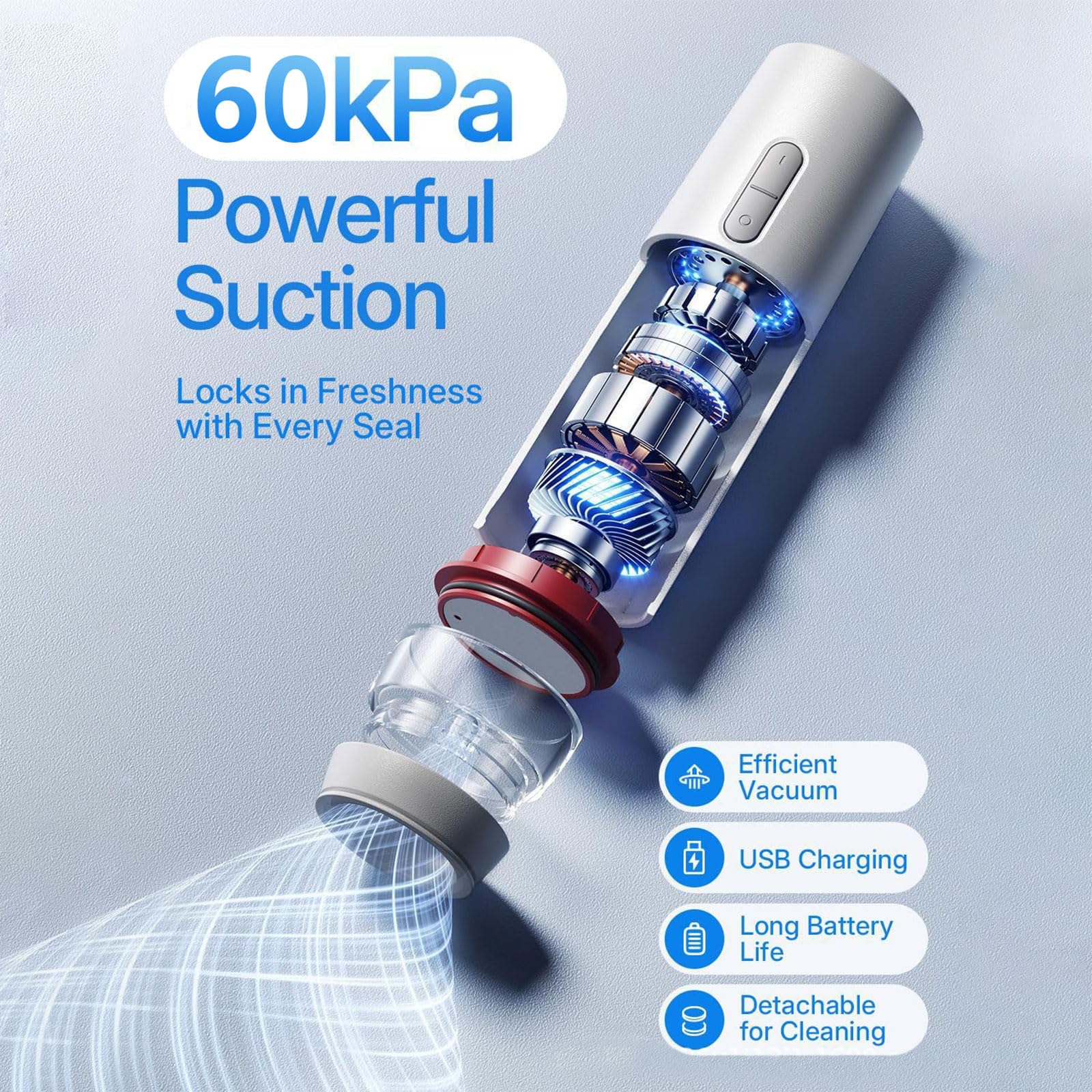 Mastic sous vide portable flexible comprenant 30 sacs recyclables gratuits pour sceller les viandes, les légumes, les collations, réduisant la détérioration et économisant les ressources pour la