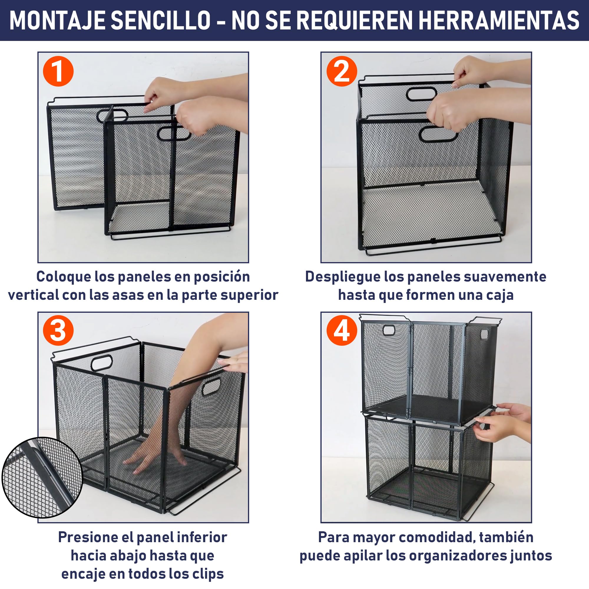 Dasher Products Organizador de documentos colgante tamaño A4, contenedor de carpeta de archivos suspendida, caja de malla de metal negro, soporte para documentos, organizador portátil colgante