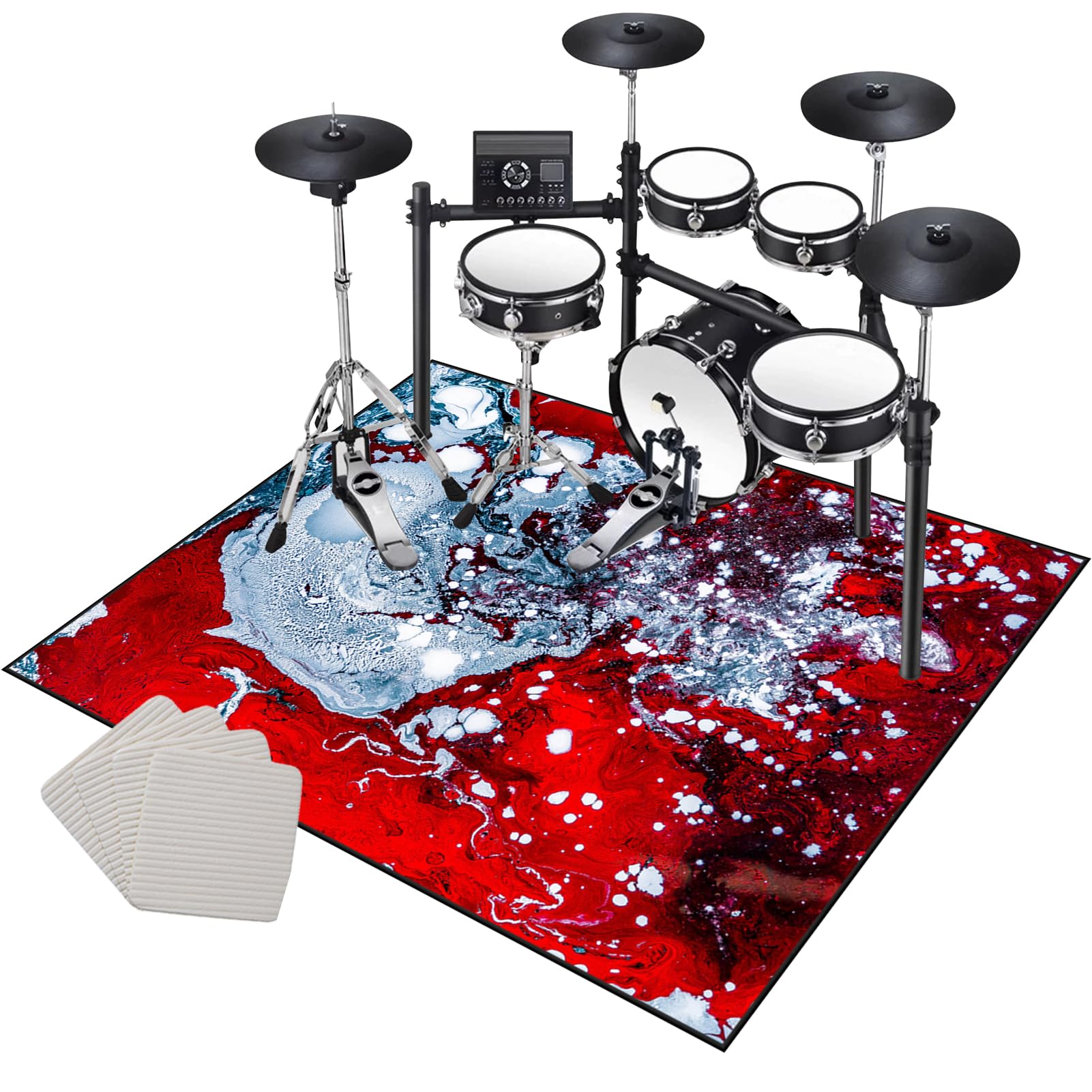 120 x 100 cm dywanik bębnowy antypoślizgowy dywan dźwiękoszczelny koc domowy dywan bębnowy do bębna basowego i innych mat do instrumentów muzycznych mata mata bębnowa