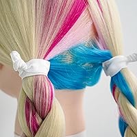 Vista 4 de MEEDEE Paquete de 100 unidades de lazos para el cabello de cinta blanca sin arrugas y suaves con nudo - Sin daños, sin dolor, sin causar arrugas