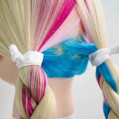 Miniatura 4 de MEEDEE Paquete de 100 lazos de pelo anudados con cinta suave blanca sin arrugas, sin daño, colas de caballo y pulseras de yoga para mujer