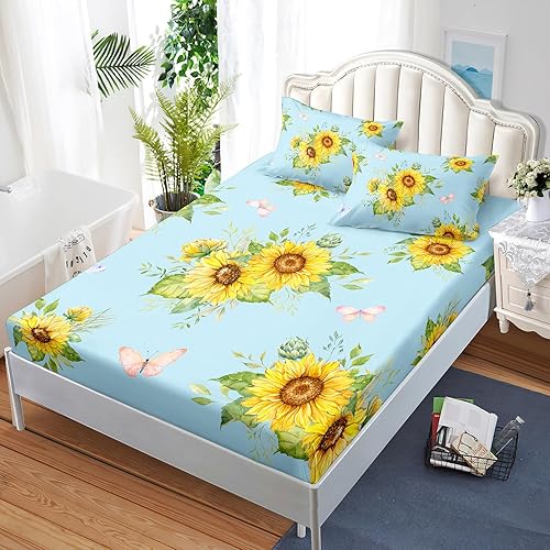 Vista 39 de Sábanas y fundas de almohada de microfibra suave arcoíris, sábana bajera ajustable con bolsillos profundos, sábana bajera ajustable para decoración