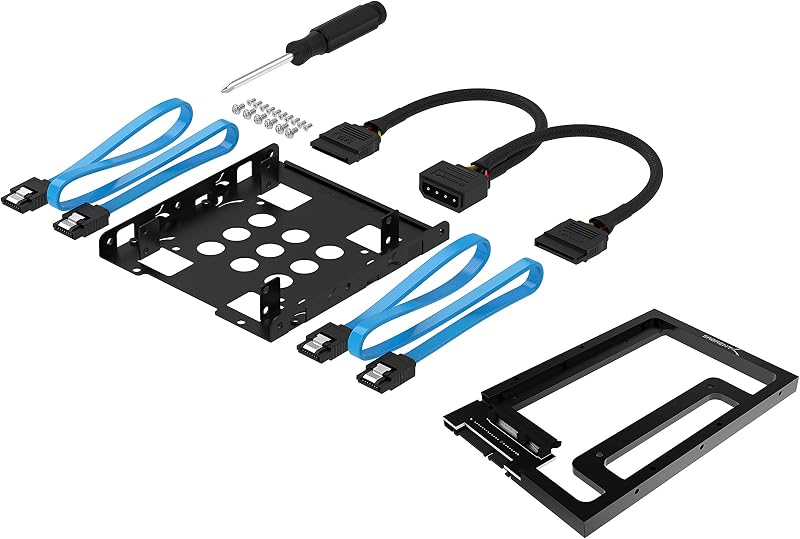 SABRENT 3.5-Inch to x2 SSD / 2.5-Inch Internal Hard Drive Mounting Kit [SATA and Power Cables Included] + 2.5” SSD & SATA Hard Drive to Desktop 3.5” SATA Bay Converter Mounting Kit