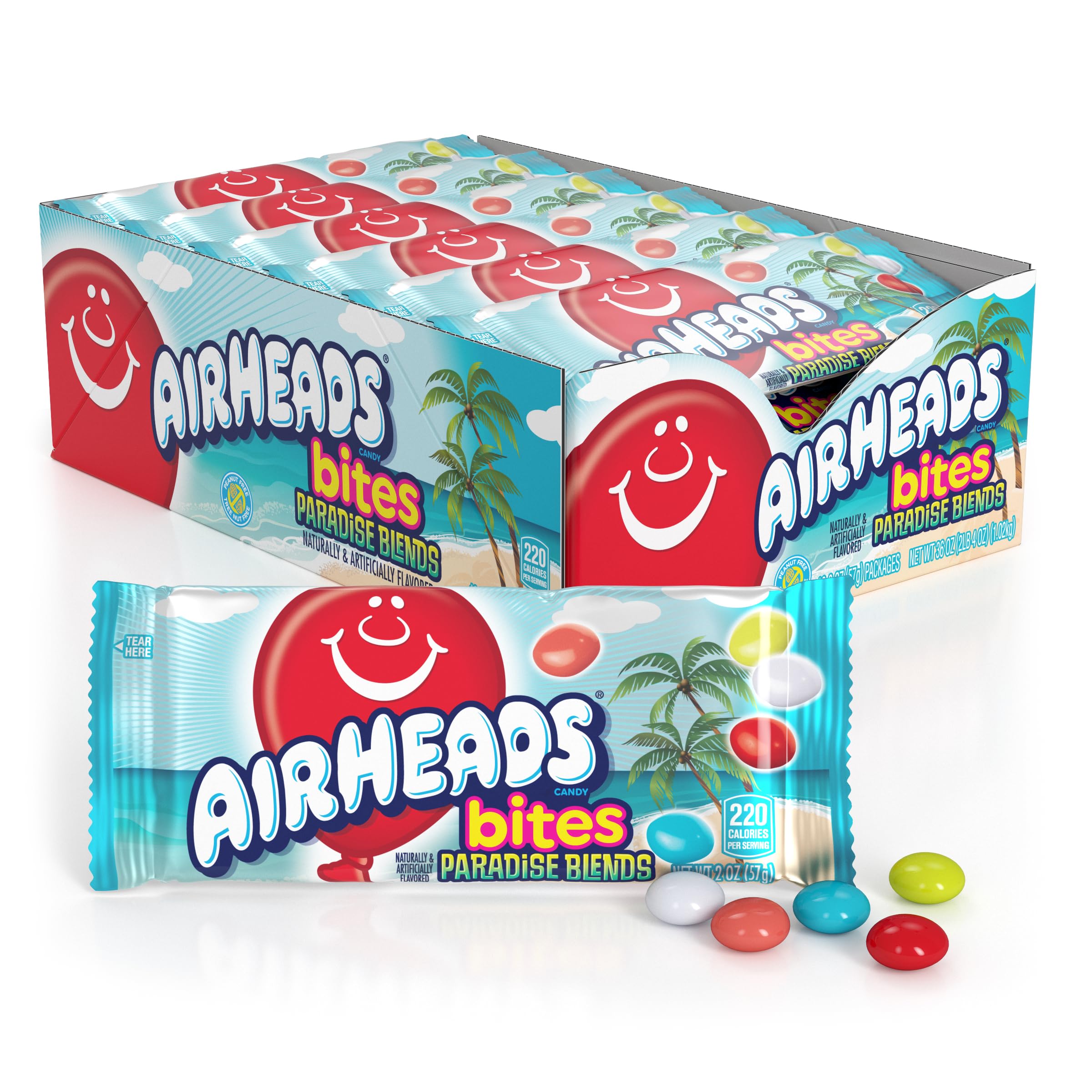 Airheads Candy Bites, Paradise Blend, 56.7 g (paquete de 18)