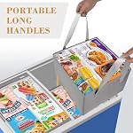 2 Pack Freezer Organizer Bins,Foldable Deep Freezer Organizer Bins with Long Handles,15"x13"x10" Chest Freezer Organizer with Dividers for Sorting Frozen Meats & Food
