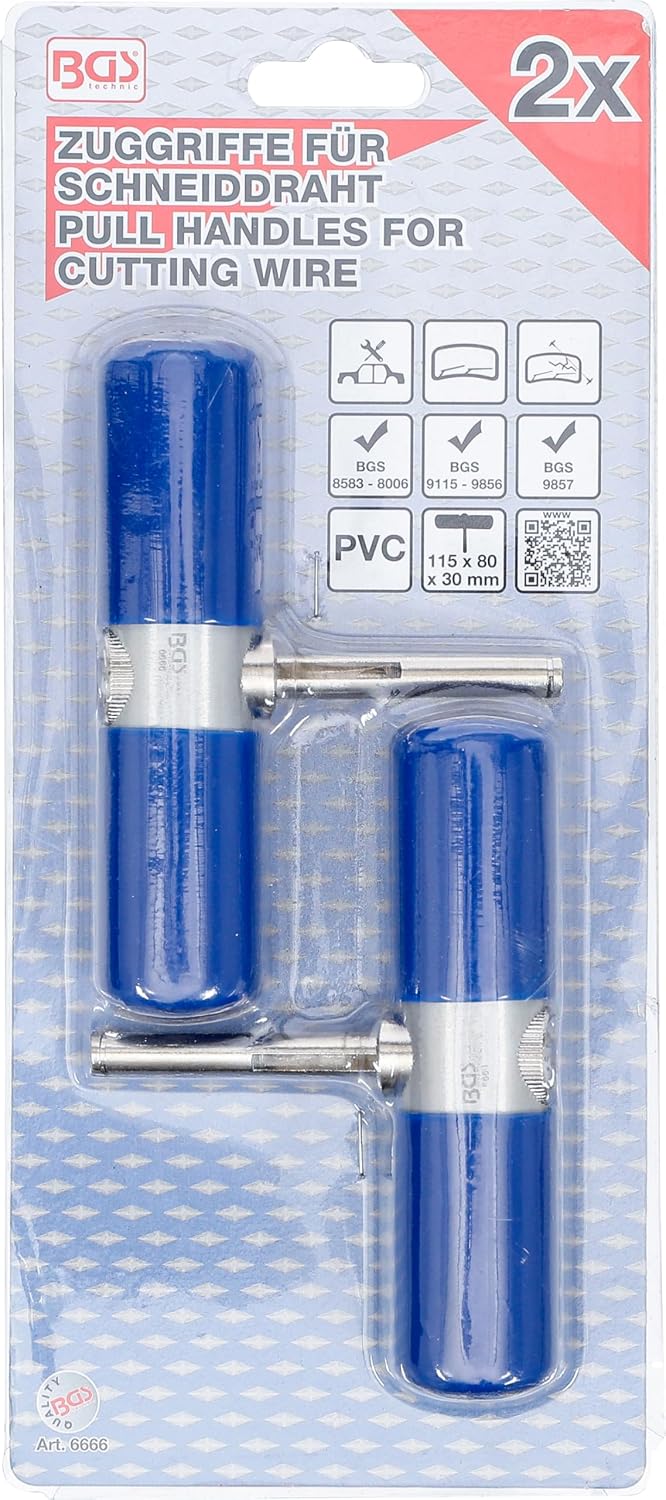 BGS 6666 | Pull Handles for Windscreen Cutting Wire | 2 pcs.