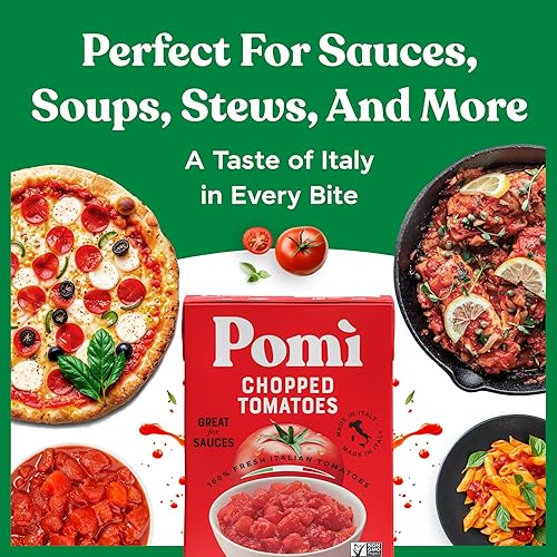 Miniatura 7 de Pomì Tomates picados  Tomate italiano picado hecho de tomates italianos 100% frescos naturales  Sin aditivos ni conservantes  Tomates triturados