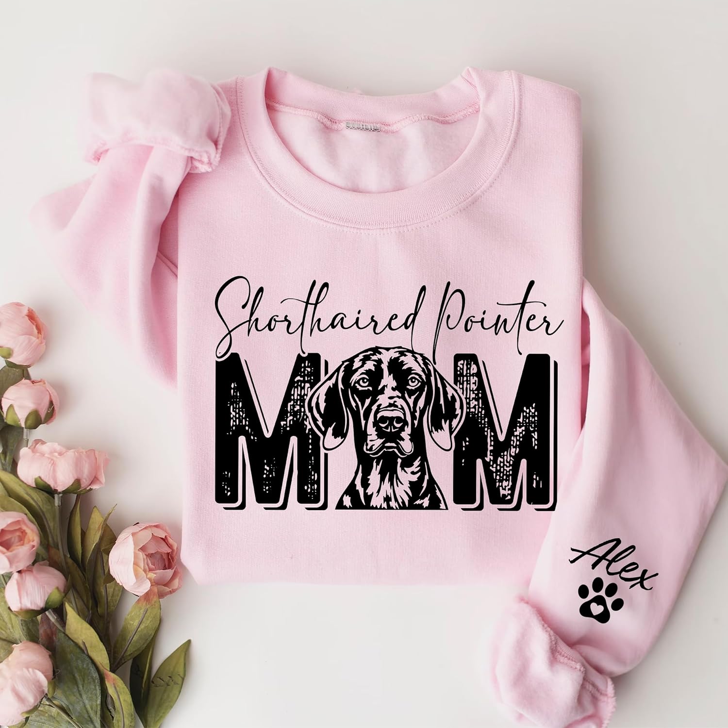 Personalized Dog Mom Sweatshirt with Pet Name, Custom Paw Print Sweater, Gift for Dog Lovers - Image 6