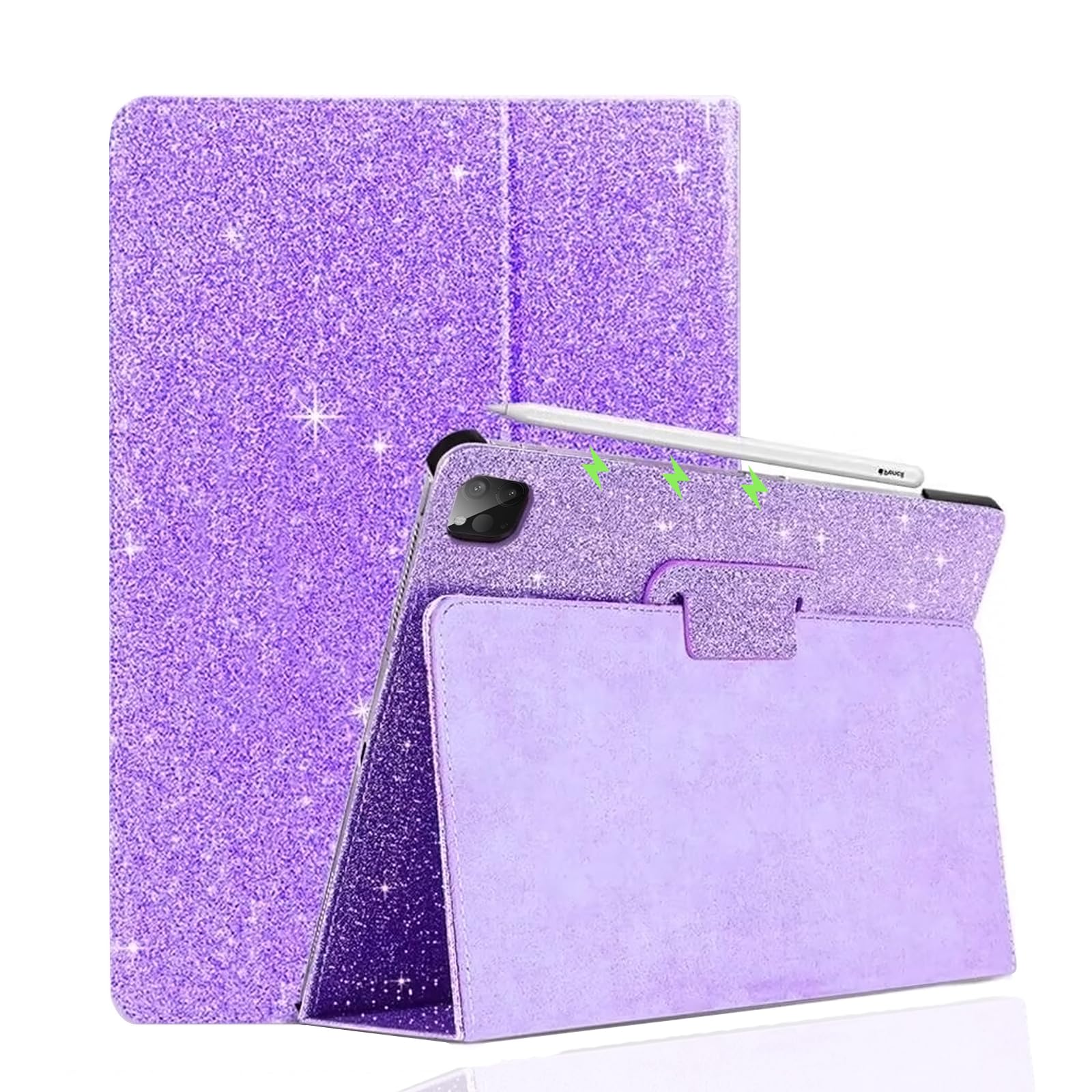 ZHONGYUE Case for iPad Pro 11 Inch 4th/3rd/2nd Generation (2022/2021/2020 Released) with Pencil Holder, Smart Cover for iPad Pro 11 Inch, Auto Sleep/Wake, Purple