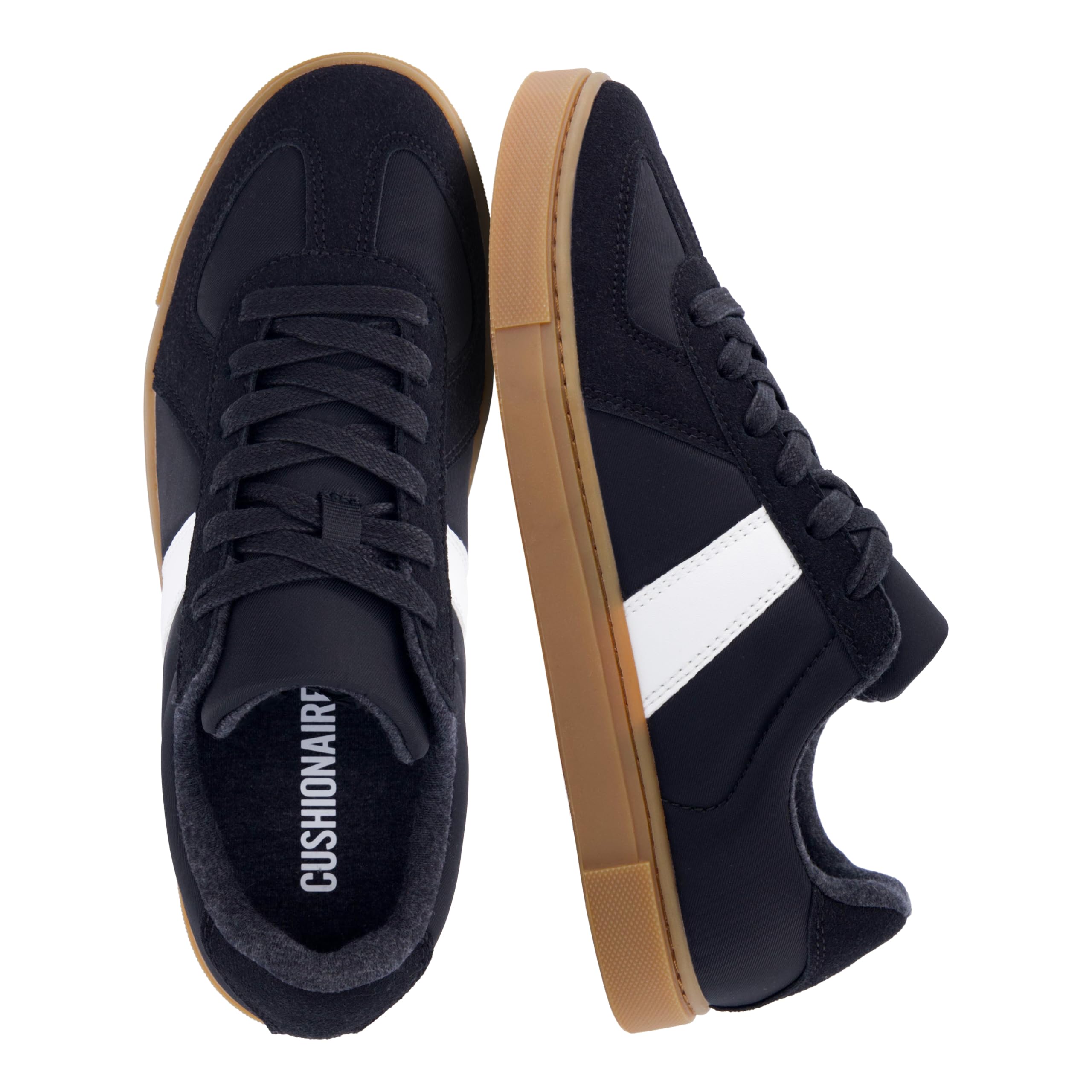 CUSHIONAIRE Bailey Womens Retro Sneaker -Classic Everyday Sneakers for Women with Sleek R…