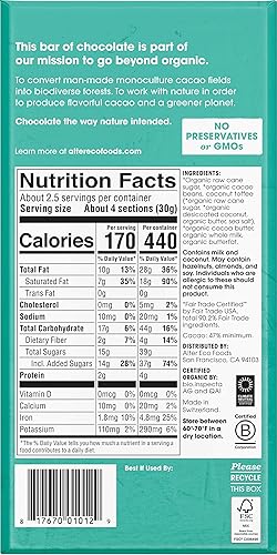 Miniatura 2 de Alter Eco  Barras de chocolate  Cacao oscuro puro, comercio justo, orgánico, sin OMG (organismos modificados genéticamente), sin gluten, con guía de