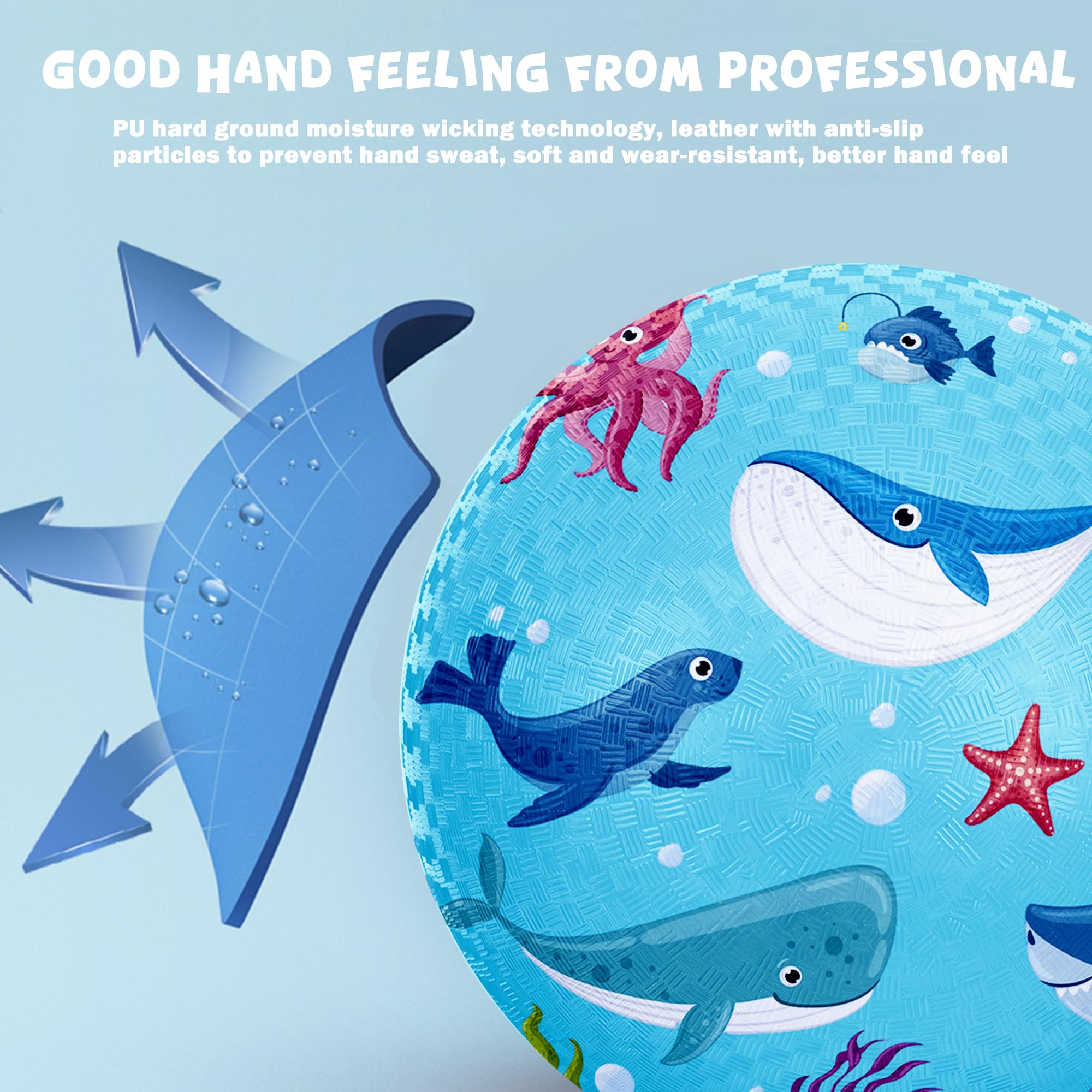 2 Pack Cartoon Kickball Set, 8.5 Inch Toddler Playground Balls, Bouncy Balls Ball for Kids Ages 3 and Up Gift, Dodgeballs Includes Pump and Storage Bag, Outdoor & Indoor Games Toy Balls for Toddlers