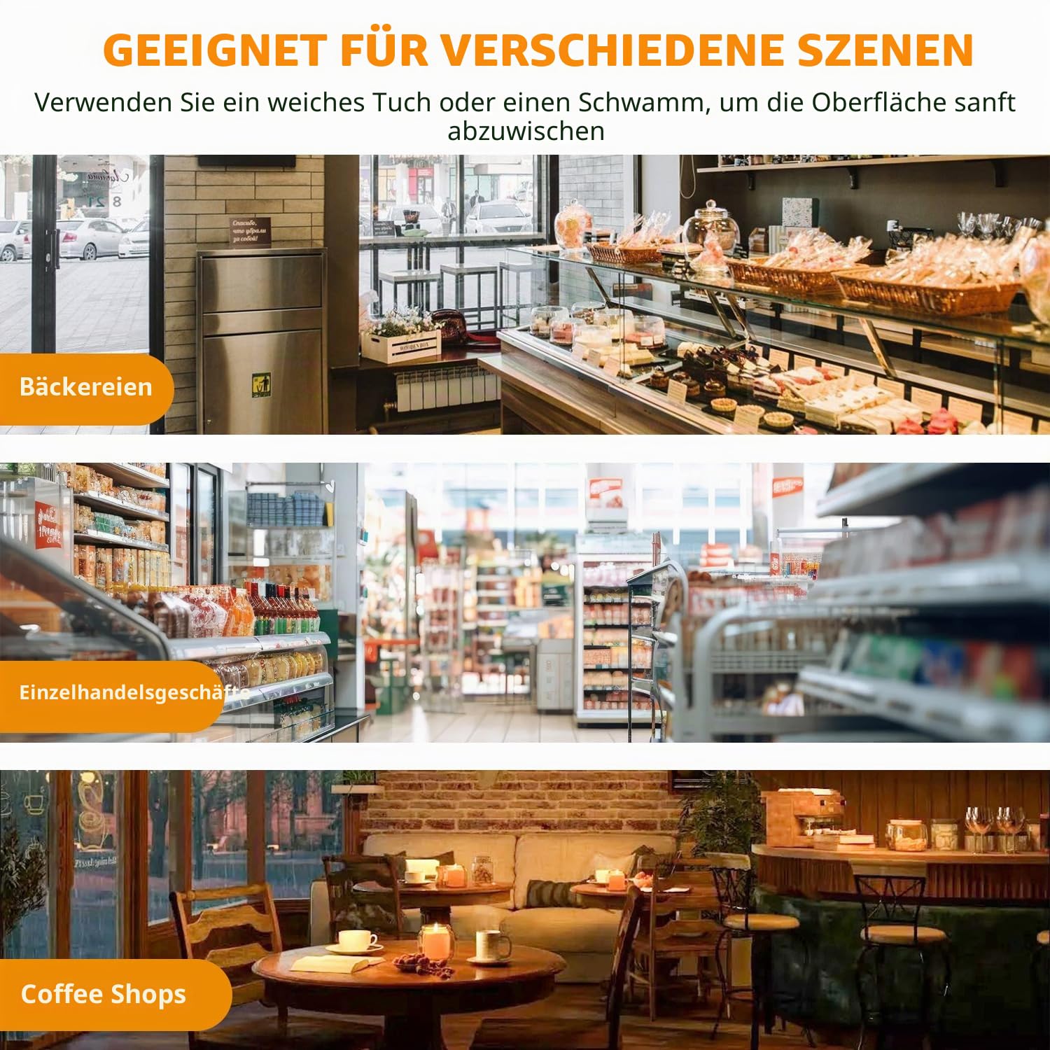 Commercial Bakery Vitrine mit magnetischen Türen hinten, 53 x 43,5 x 42,6 cm, Gebäckvitrine für Küche, Donut