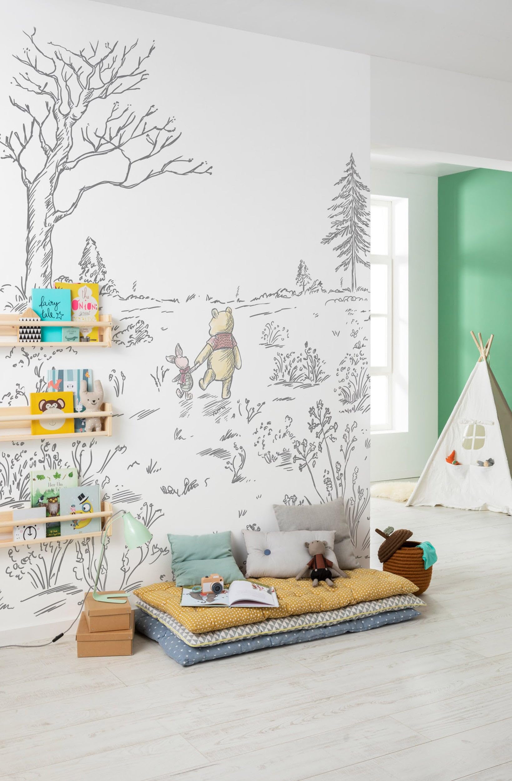Komar Disney Winnie The Pooh Walk IADX4-043 Non-Woven Photo Wallpaper 200 x 280 cm (W x H), Orange,weiß - Image 2