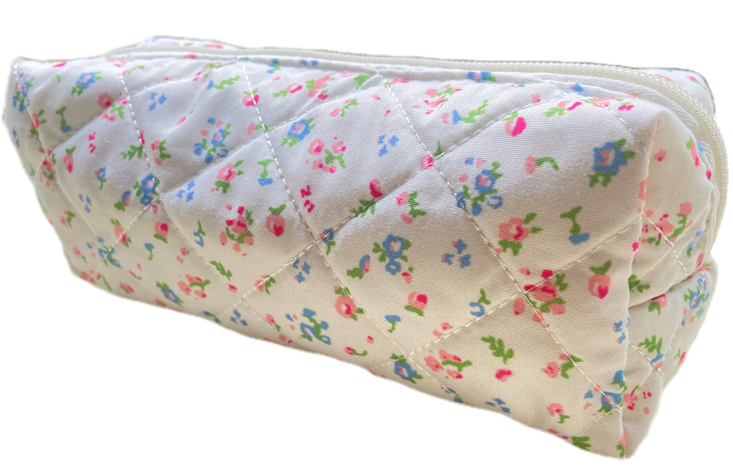 Carry bloom Pencil Pouch Cute Pencil Case for Girls Aesthetic Pencil Bag with Zipper Pen Cases School Supplies Makeup Bag (9 floral blue pink)