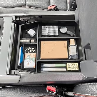 PIMCAR Center Console Organizer for 2021 2022 2023 Ford F150 Armrest Storage Tray Interior Accessories (Full Console w/Bucket Seats ONLY)(See Picture 2 & 3)