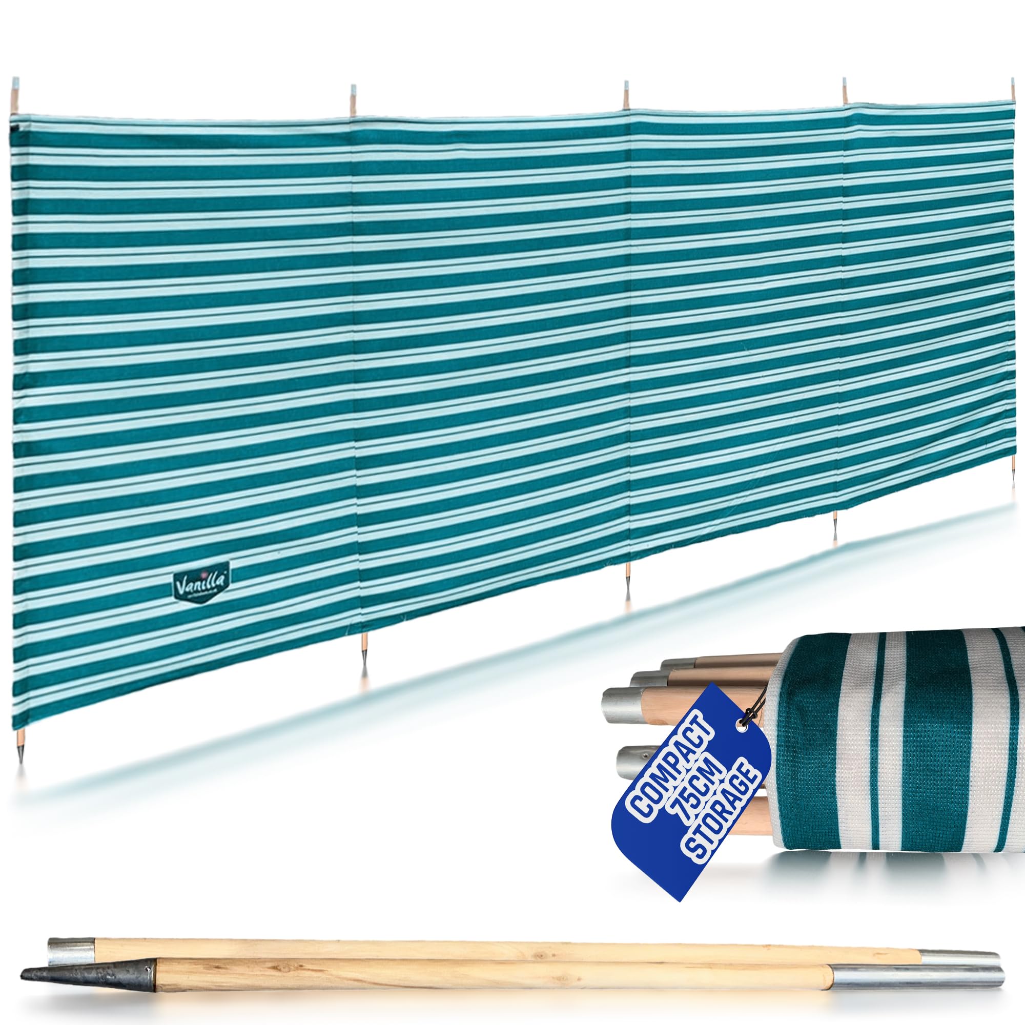 B&Q -  Prestige 5 Pole (345Cm) Wooden Windbreak Metal Tipped
