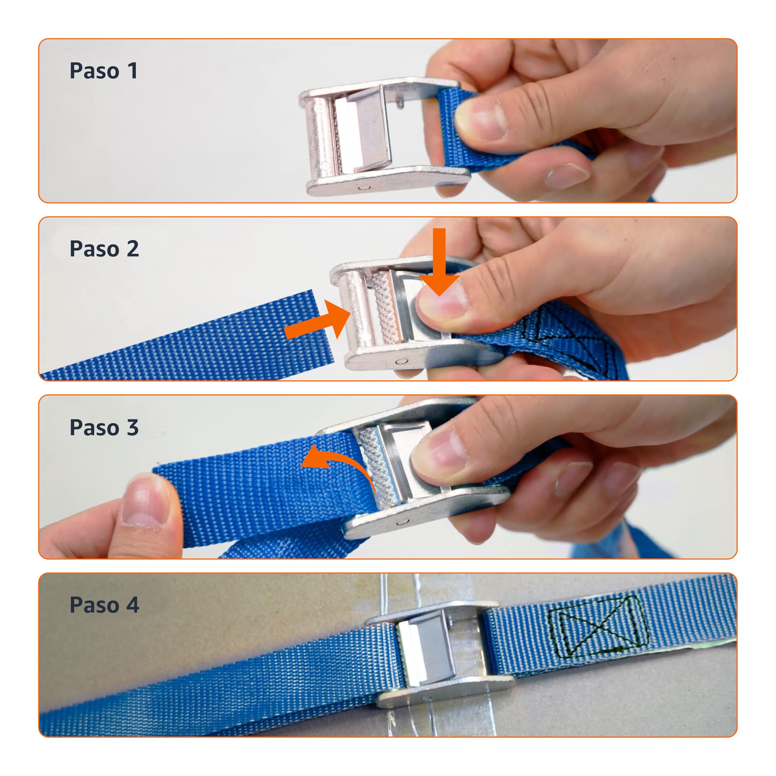 Amazon Basics Correa de Amarre 2.5 m 25 mm 150 kg Azul Paquete de 1