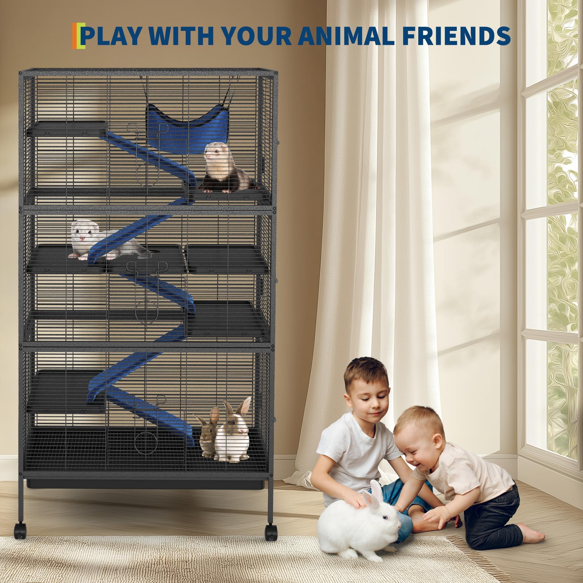 Garvee Metal Cage for Ferrets & Small Animals -6