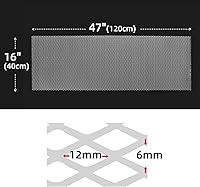 Vista 2 de AggAuto - Malla de aleación de aluminio para automóvil/camioneta, 47 x 16 pulgadas, inserto para parrilla, parachoques, alerón, toma de aire