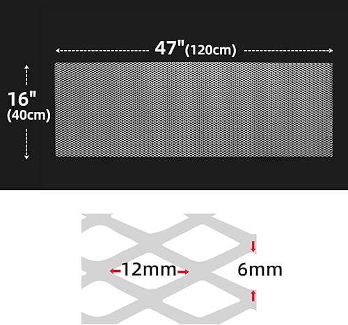 Miniatura 2 de AggAuto 47x16 pulgadas Coche Pickup Truck Grill Mesh Spoiler Bumper Vent Aleación de aluminio Rejilla Automotriz Insertar entrada de aire Racing