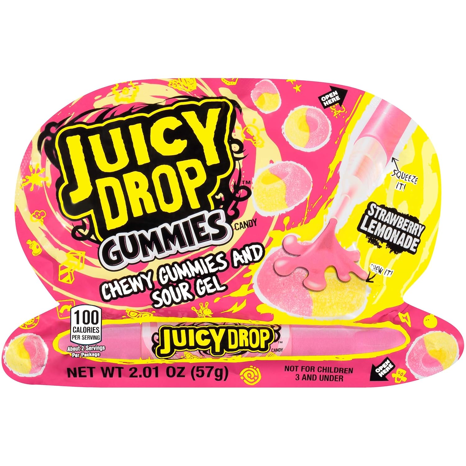 Juicy Drop Gummy Dip 'N Stix, Sweet Gummy Sticks w Sour Dipping Gel, 8 Pack - Fun Candy for Birthdays and Celebrations, 3.4 ounce (pack of 8) : Grocery & Gourmet Food