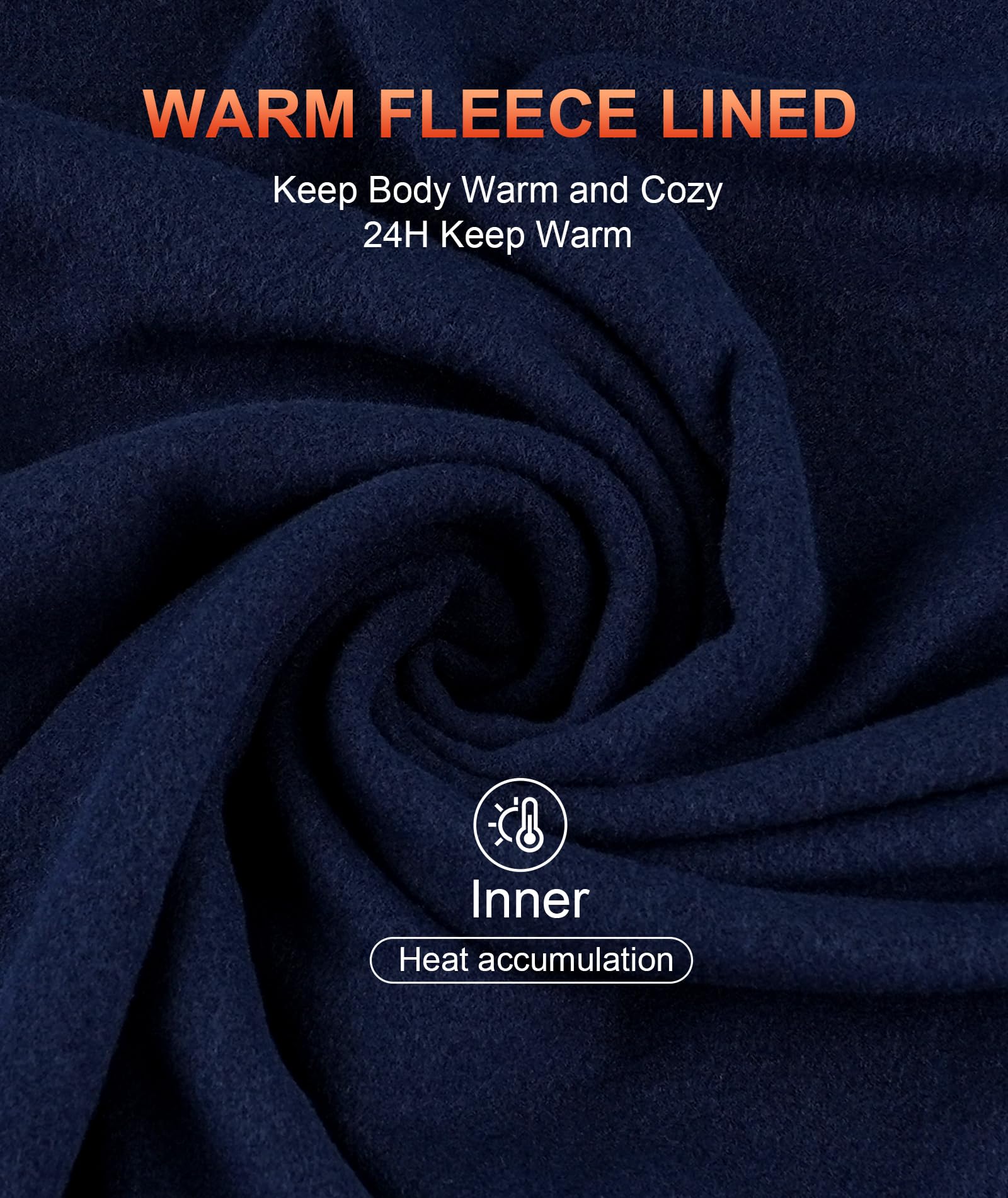 BESTENA Men's Long Sleeve Thermal Underwear Fleece Lined Base Layer Cold Weather Tops Long John Shirts for Men