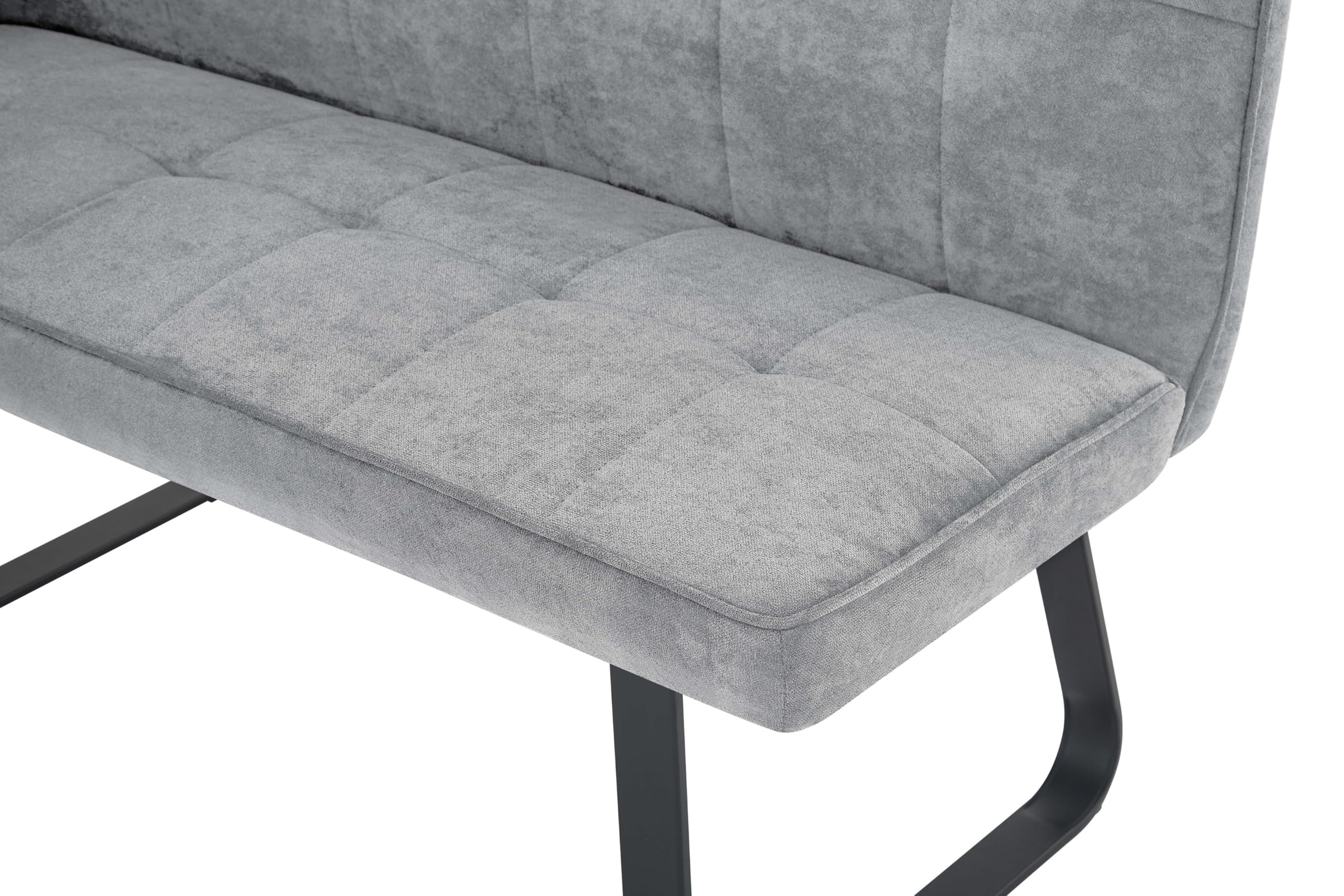 byLIVING Eckbank TALEA, Webstoffbezug in hellgrau, Gestell schwarz, Essbank | Eckbank in L-Form, langer Schenkel links, Nosagfederung, Sitzbank, 168 x 128, H 93,5 cm