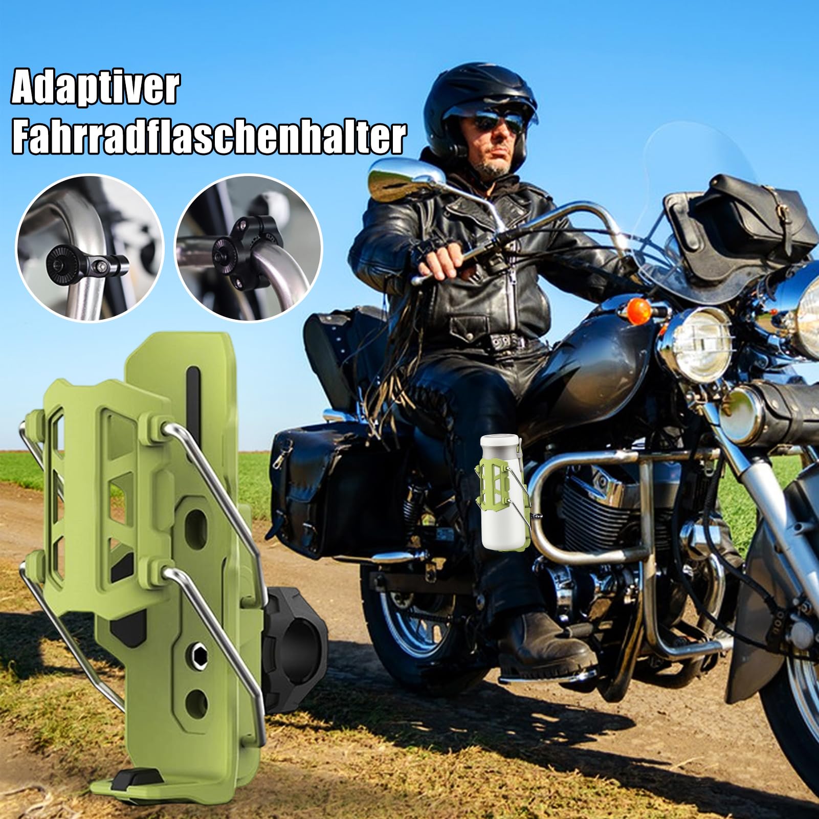 Gabbia Per Borraccia Da Bicicletta Supporto per Borraccia Regolabile e | Supporto Antiscivolo Per Ciclismo Per Adulti Scooter Motocicletta Bici Da Strada E Mountain